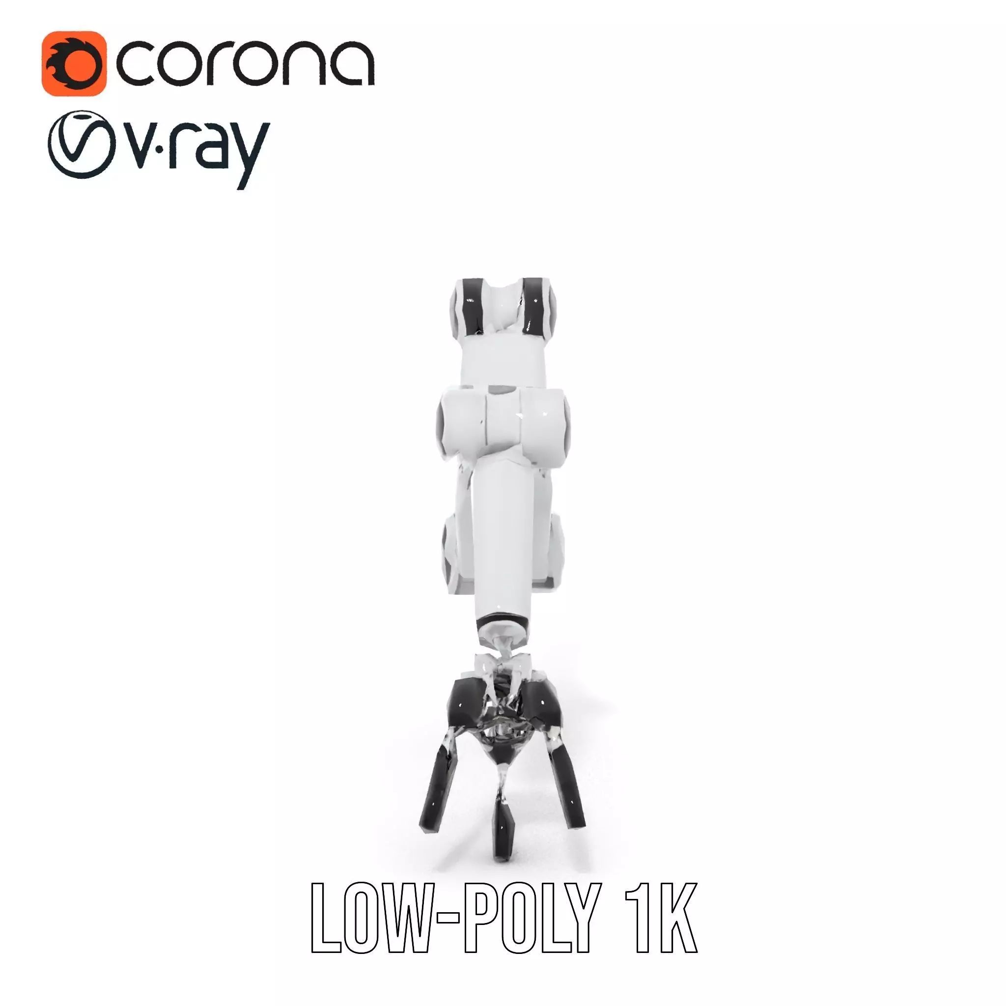 Futuristic Robotic Arm Model Pack with Articulated Joints Low-poly 3D model_15