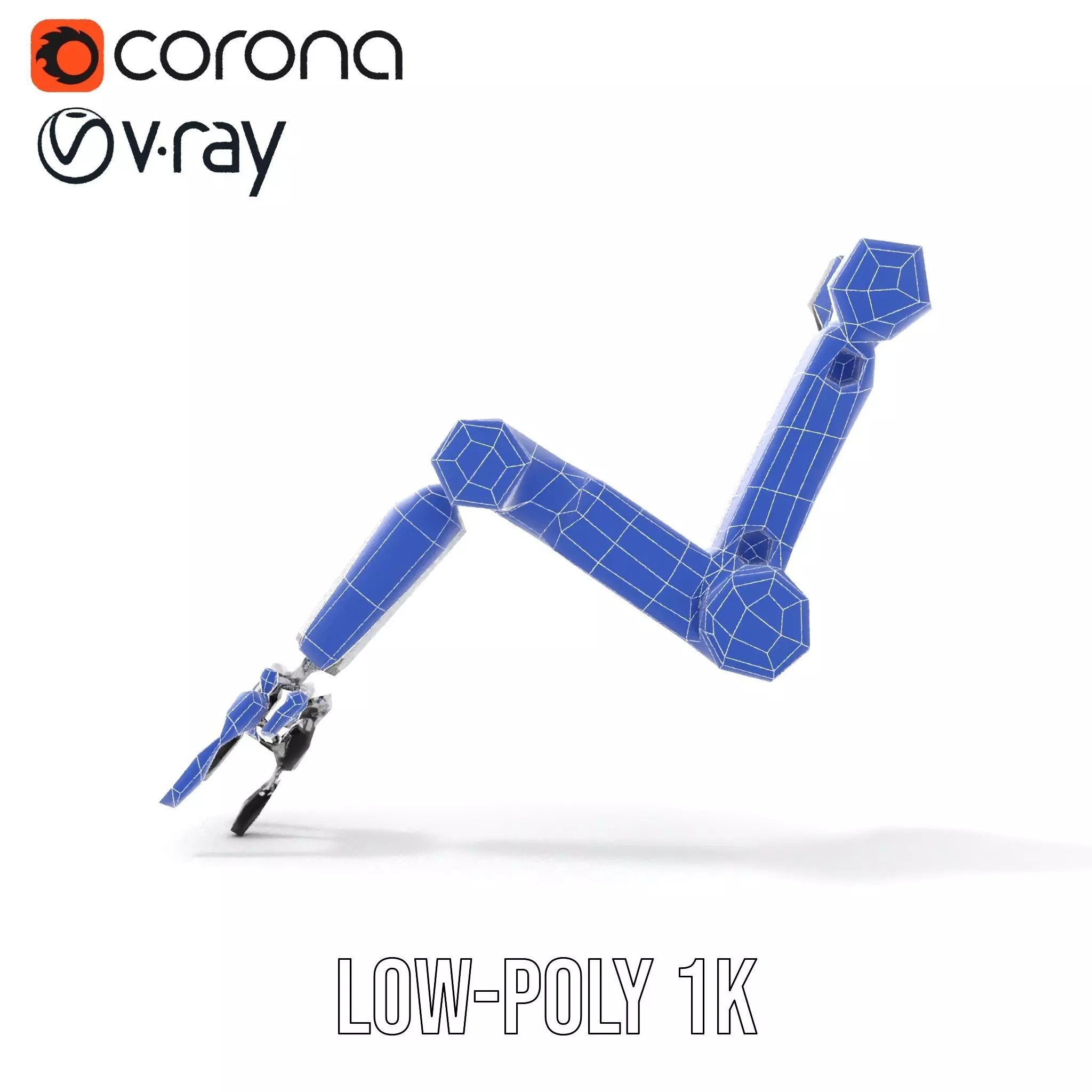 Futuristic Robotic Arm Model Pack with Articulated Joints Low-poly 3D model_23