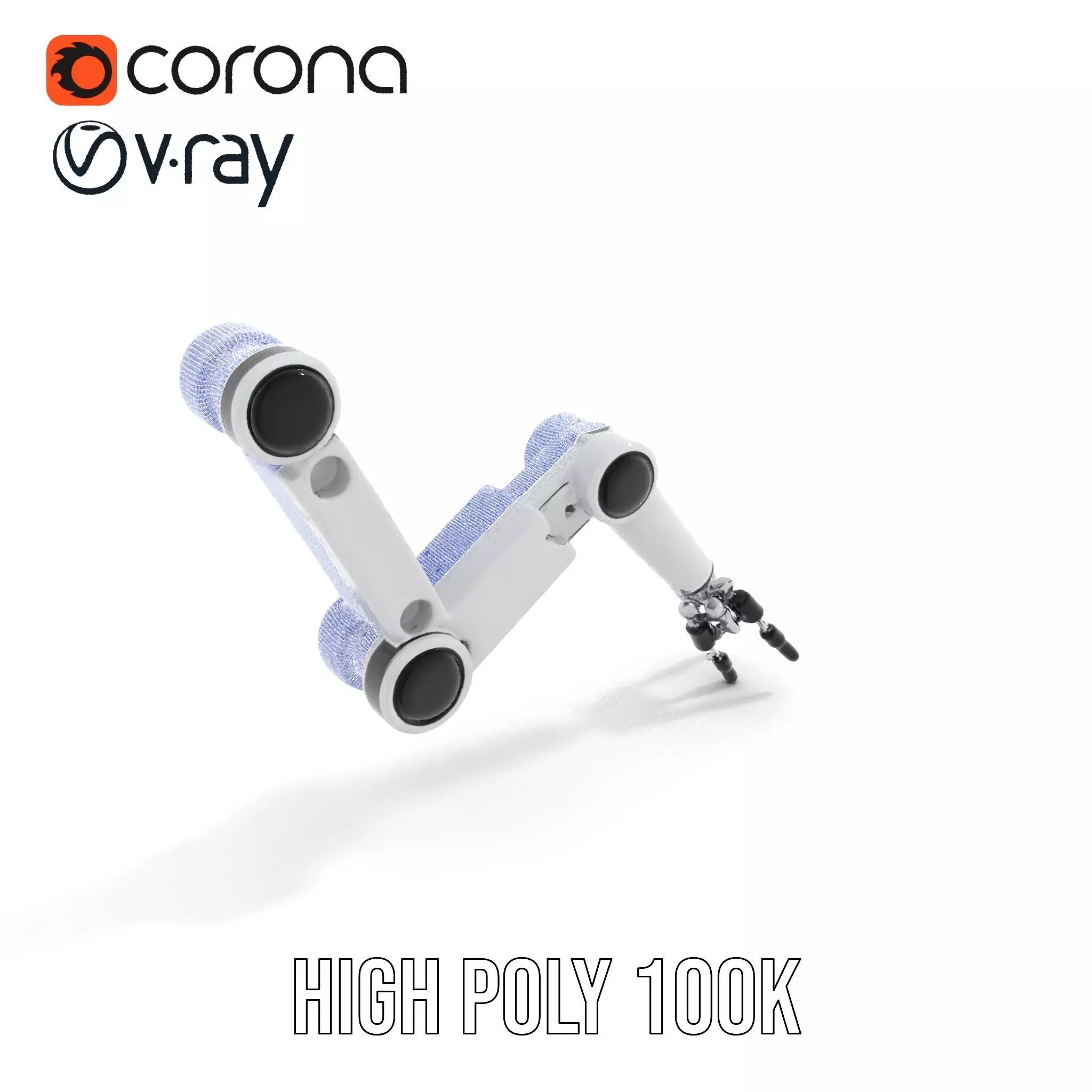 Futuristic Robotic Arm Model Pack with Articulated Joints Low-poly 3D model_32