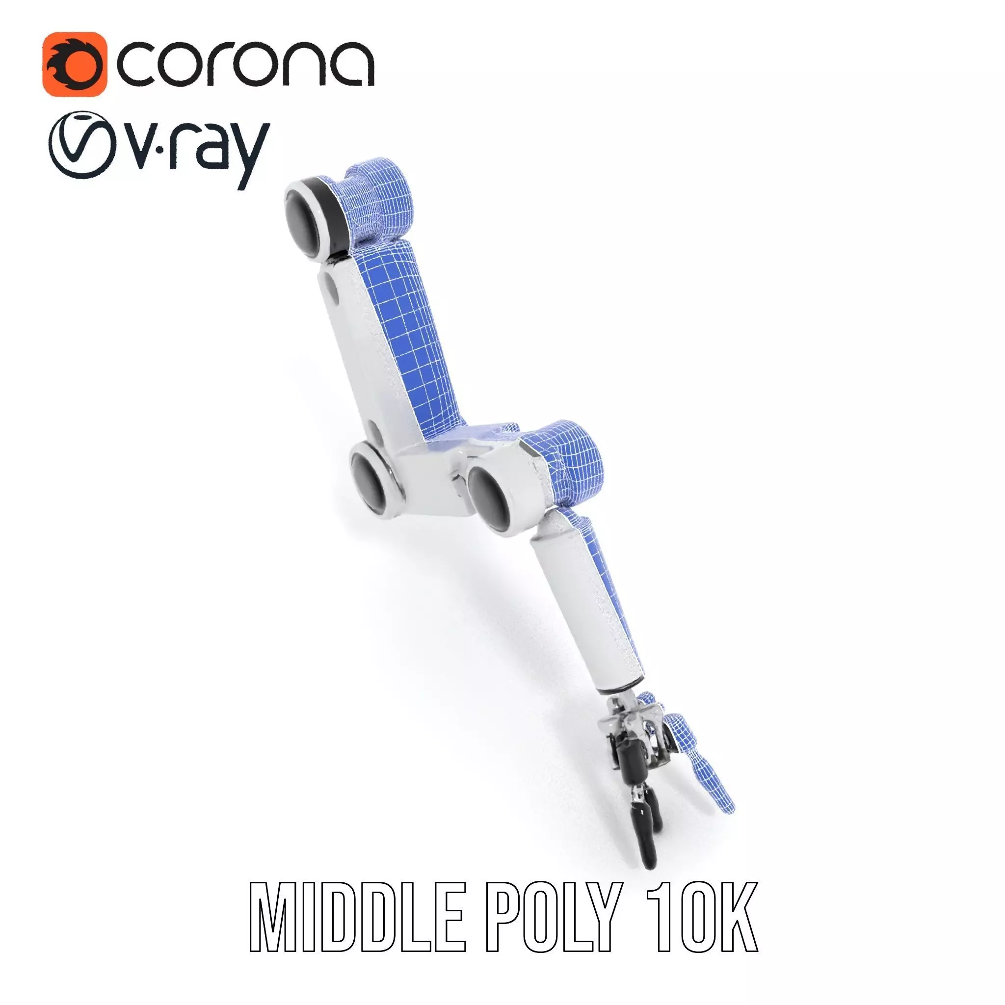 Futuristic Robotic Arm Model Pack with Articulated Joints Low-poly 3D model_28