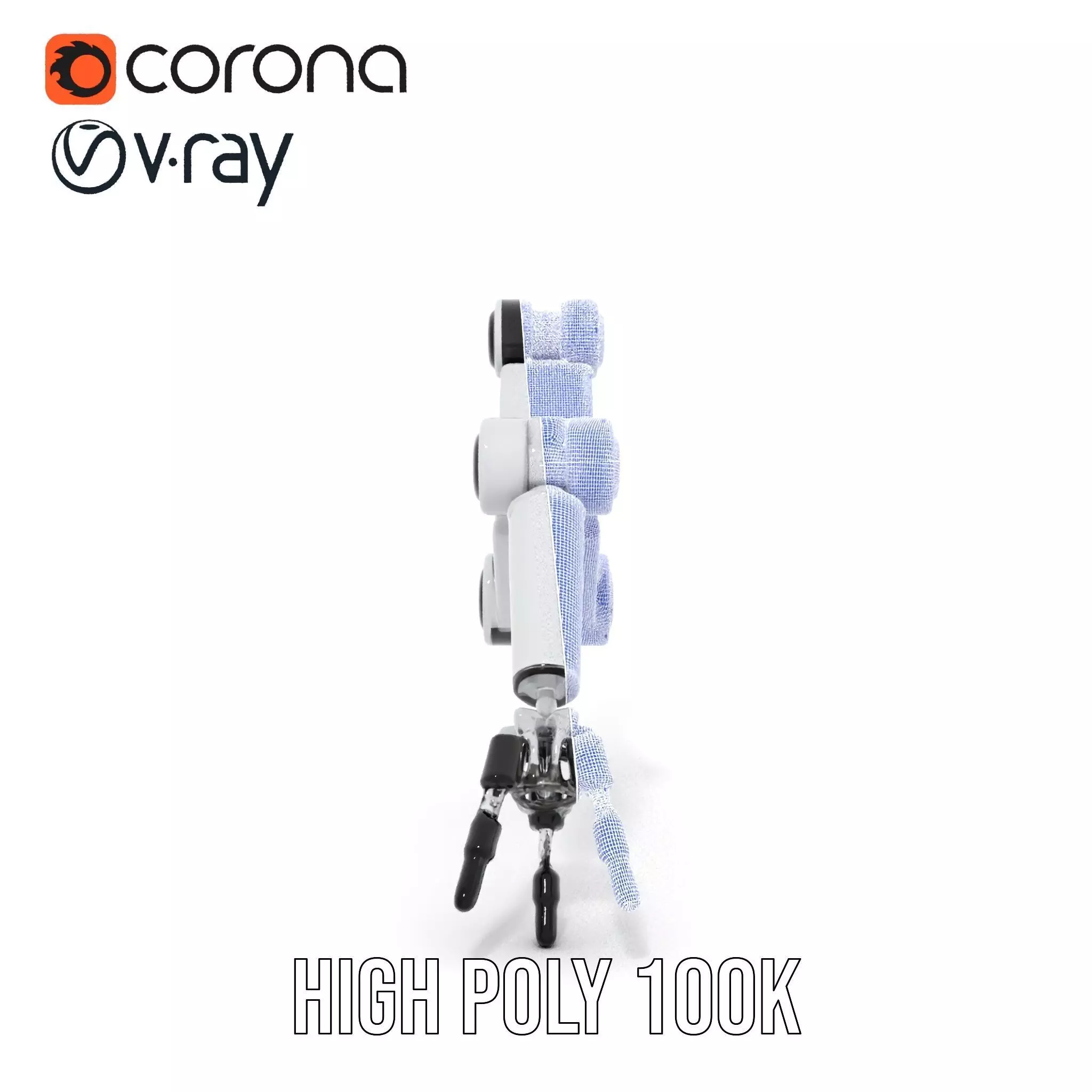 Futuristic Robotic Arm Model Pack with Articulated Joints Low-poly 3D model_35