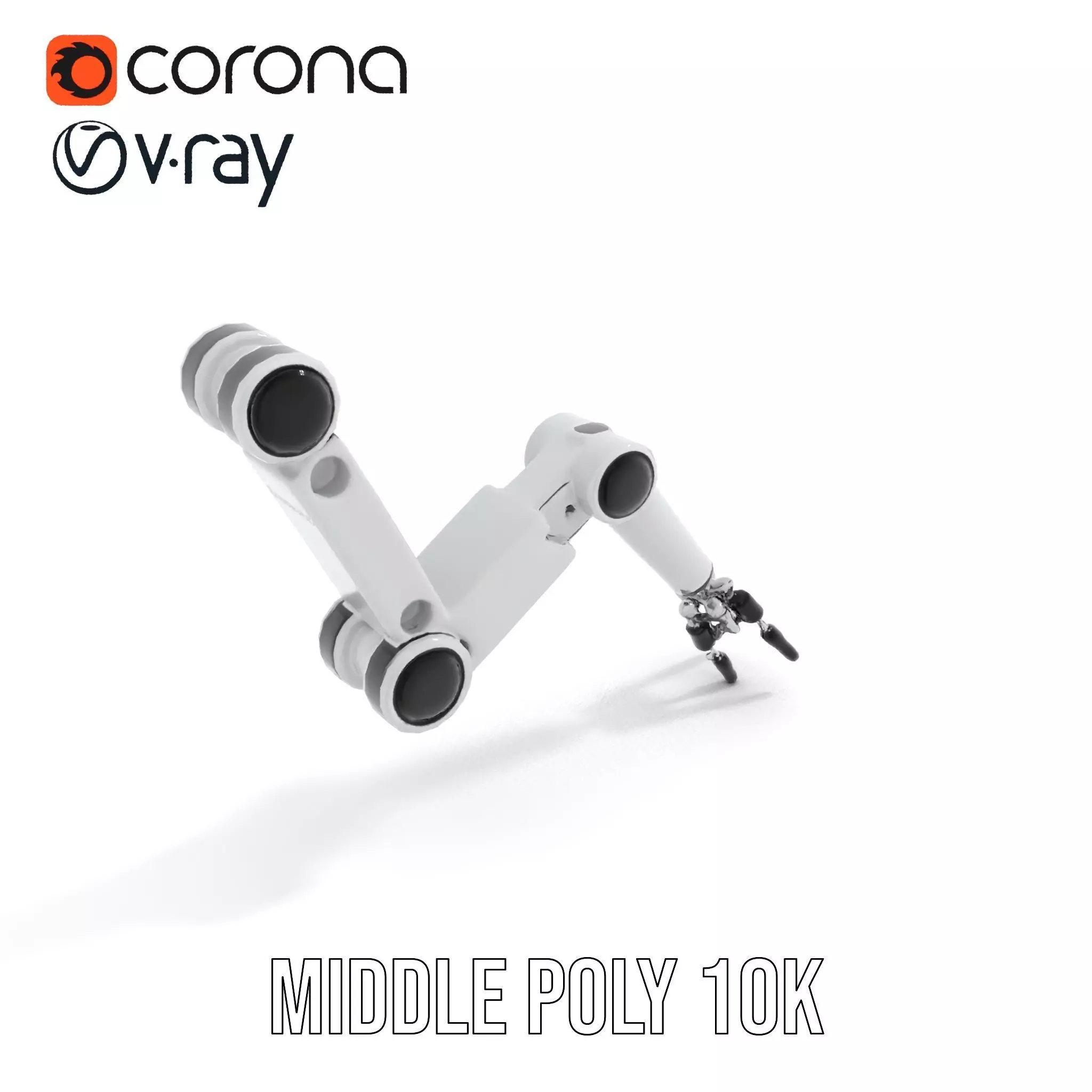 Futuristic Robotic Arm Model Pack with Articulated Joints Low-poly 3D model_6