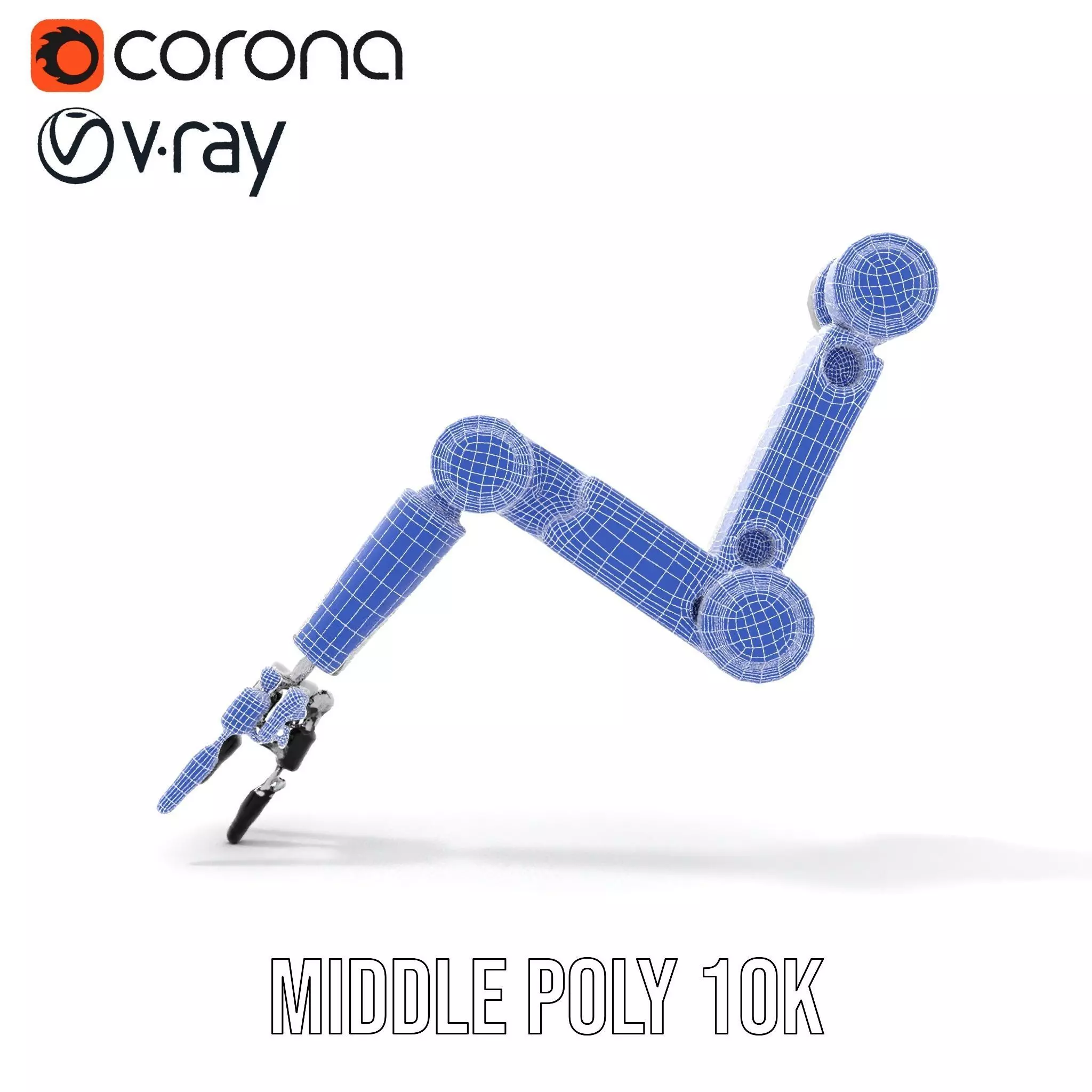 Futuristic Robotic Arm Model Pack with Articulated Joints Low-poly 3D model_22