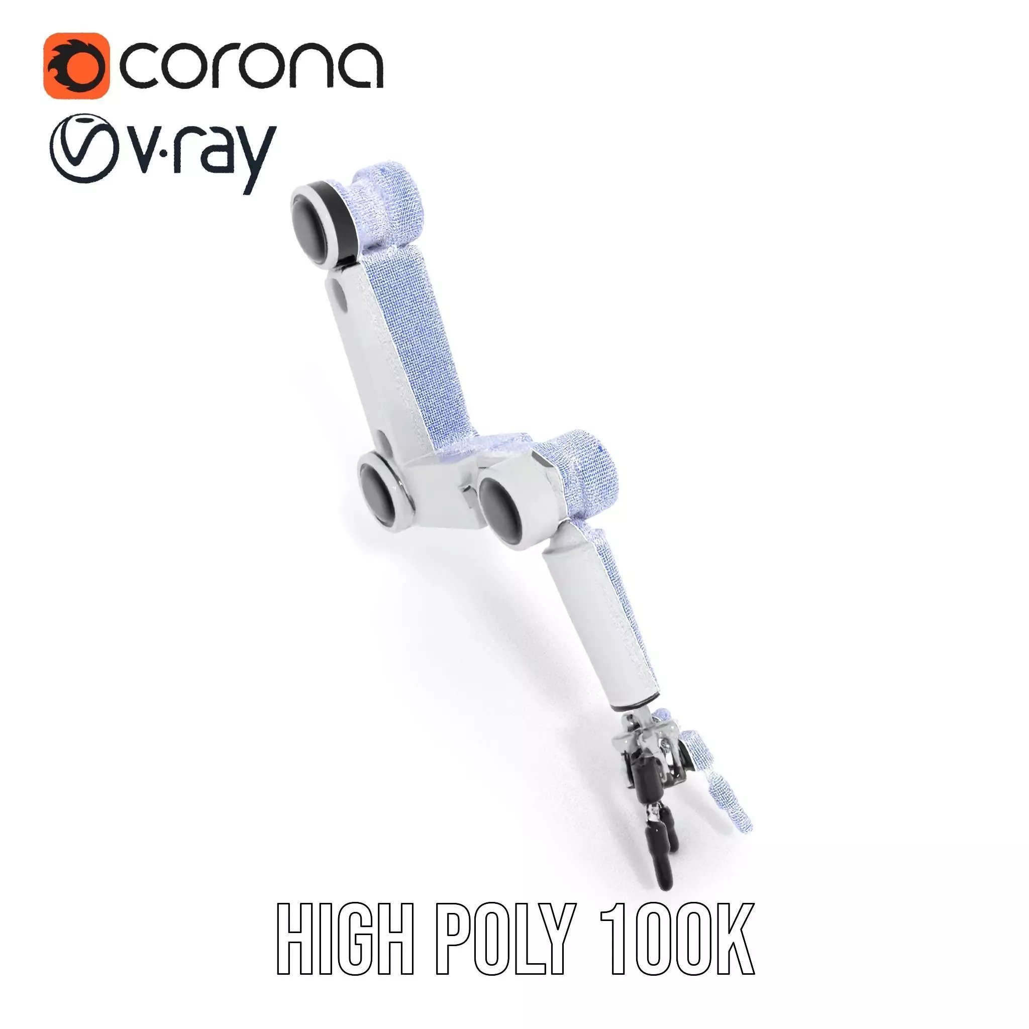 Futuristic Robotic Arm Model Pack with Articulated Joints Low-poly 3D model_33