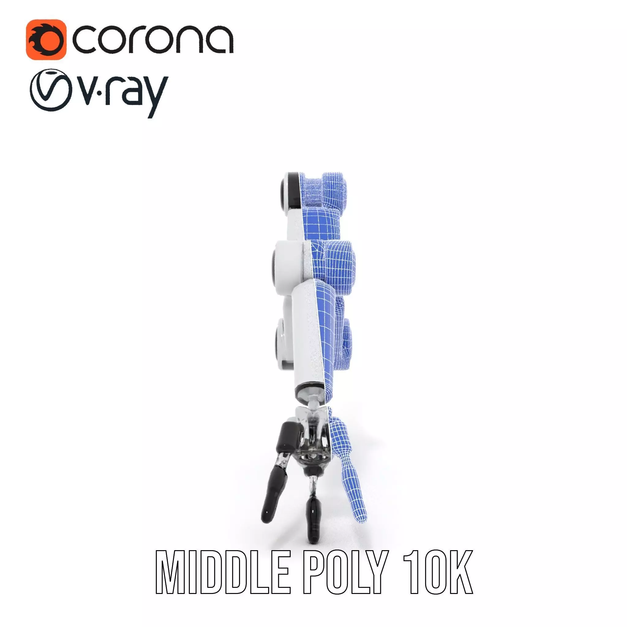 Futuristic Robotic Arm Model Pack with Articulated Joints Low-poly 3D model_30
