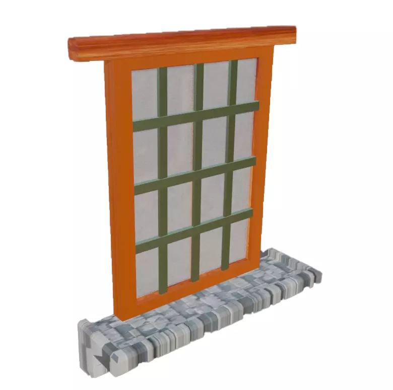 Window  3D model  low-poly Low-poly 3D model_2