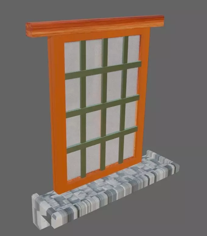 Window  3D model  low-poly Low-poly 3D model_1