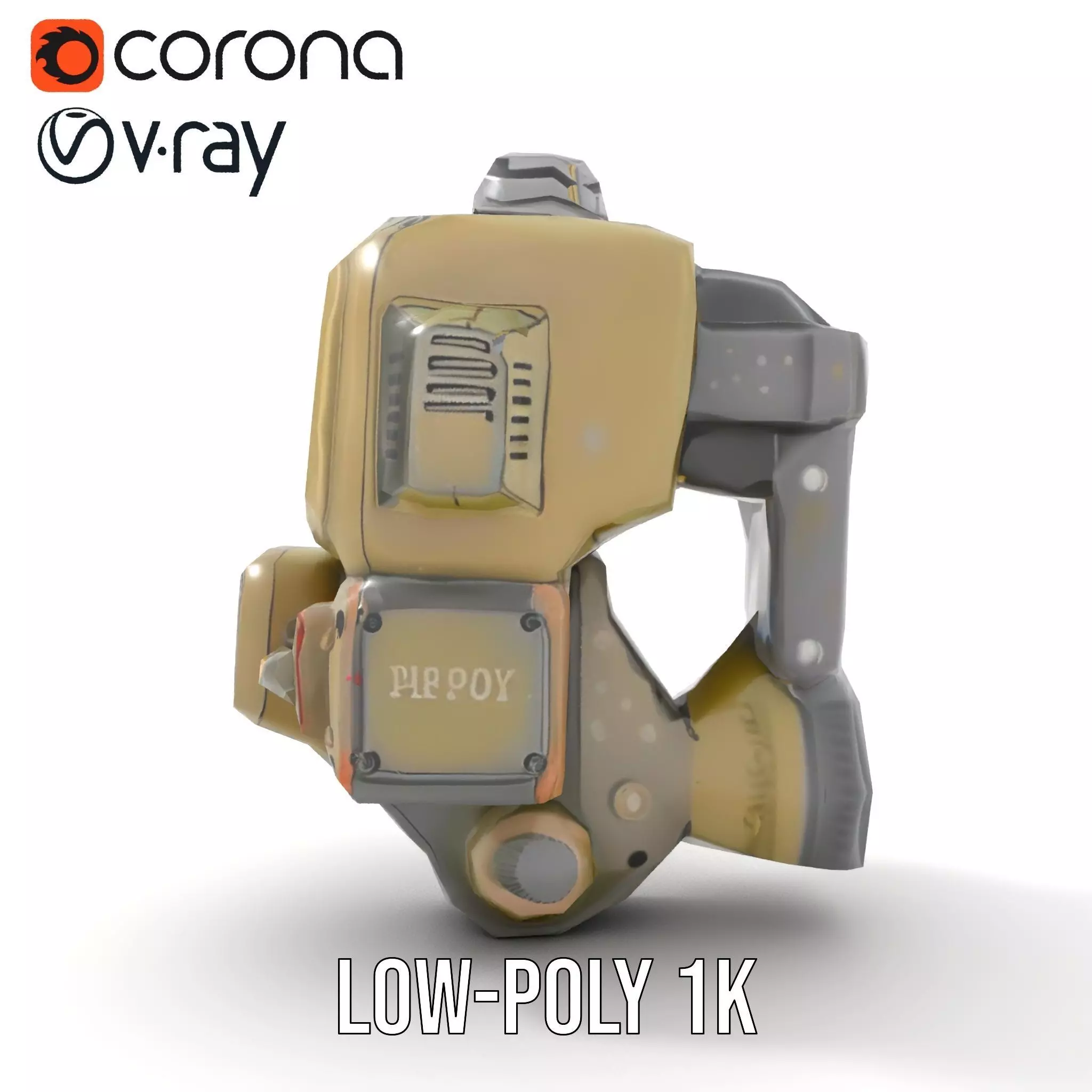 Retro Futuristic Wrist Gadget model pack with Interactive Screen Low-poly 3D model_28