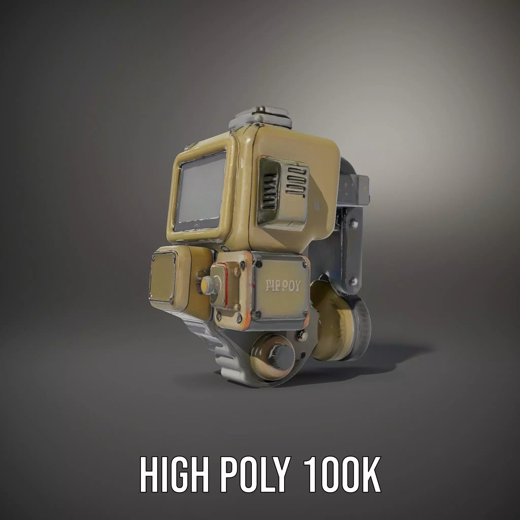 Retro Futuristic Wrist Gadget model pack with Interactive Screen Low-poly 3D model_26