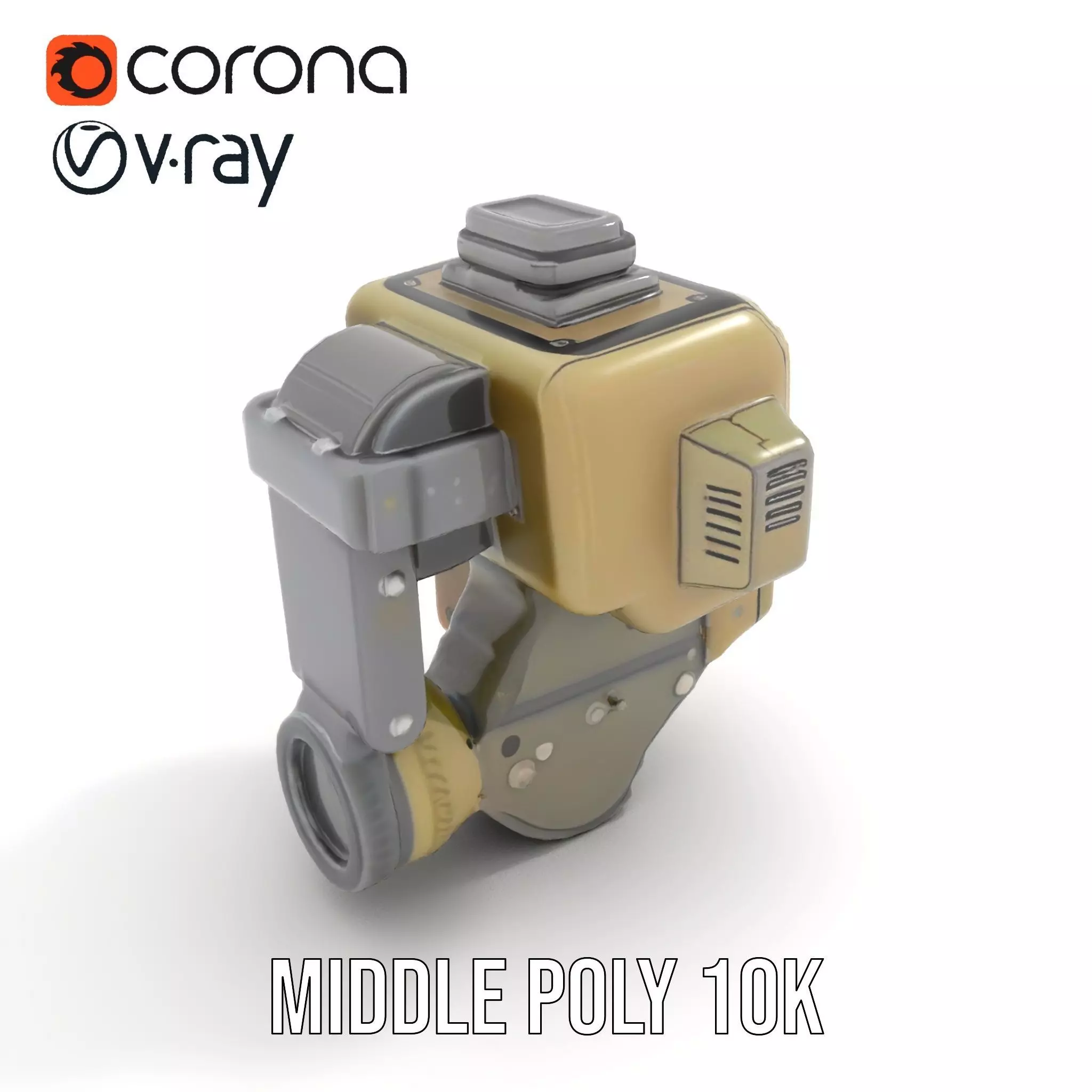 Retro Futuristic Wrist Gadget model pack with Interactive Screen Low-poly 3D model_15