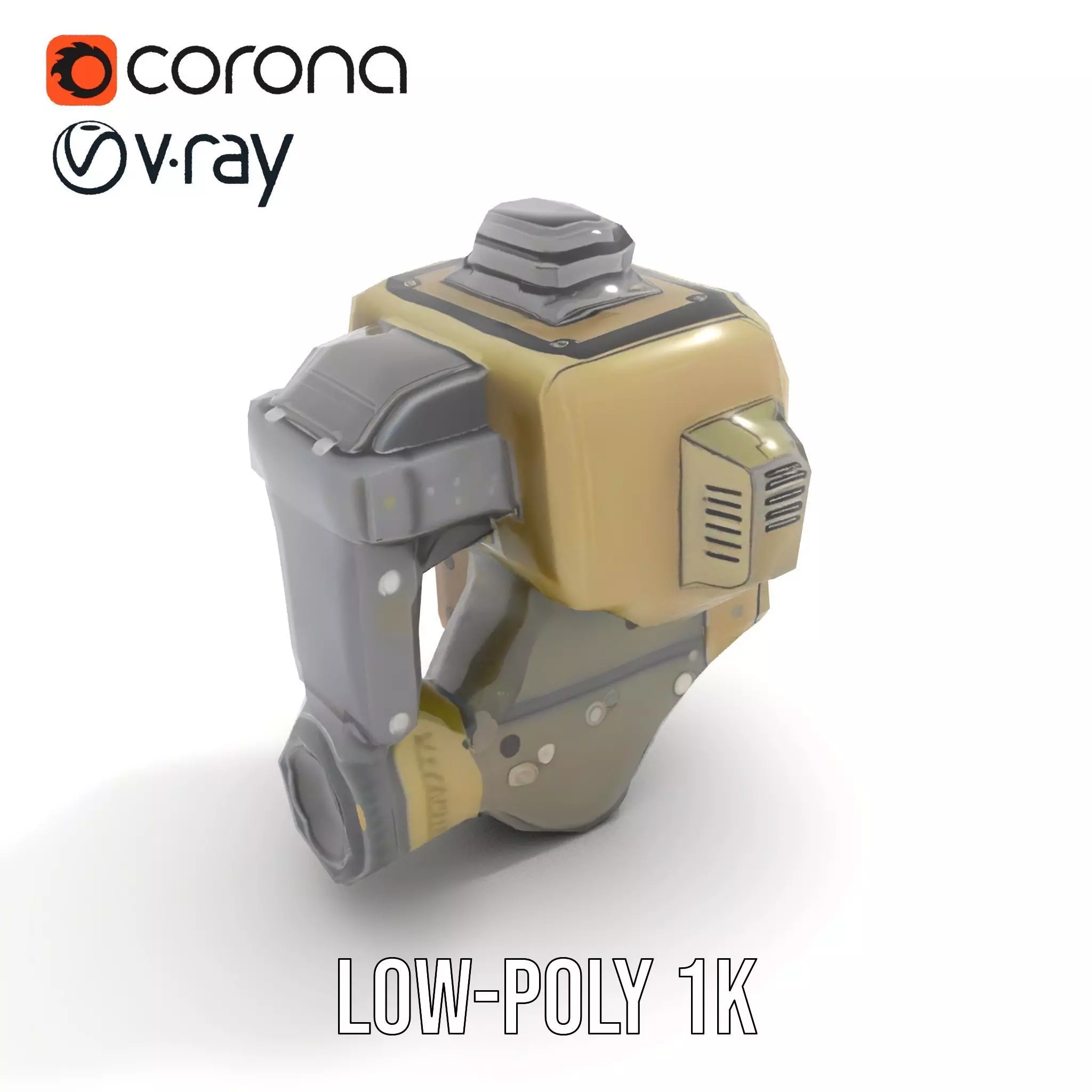 Retro Futuristic Wrist Gadget model pack with Interactive Screen Low-poly 3D model_16