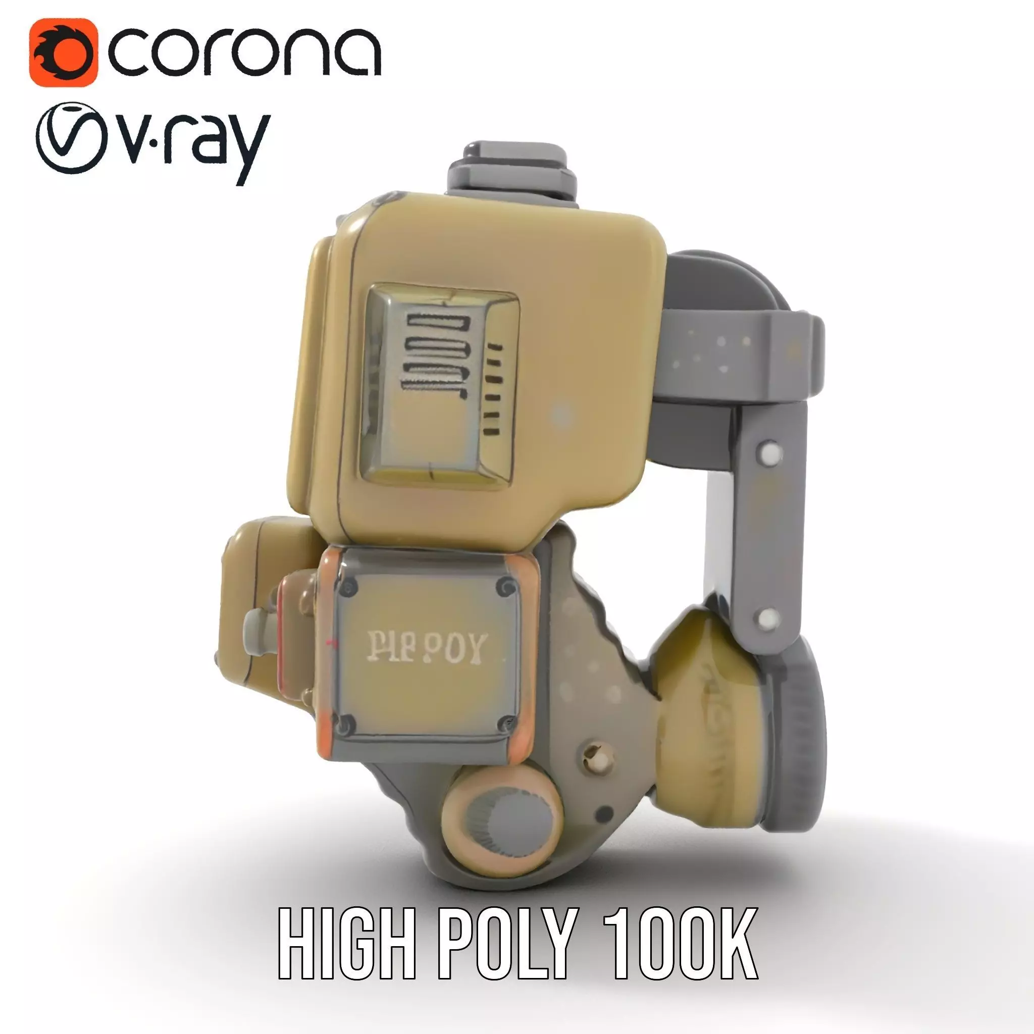 Retro Futuristic Wrist Gadget model pack with Interactive Screen Low-poly 3D model_14