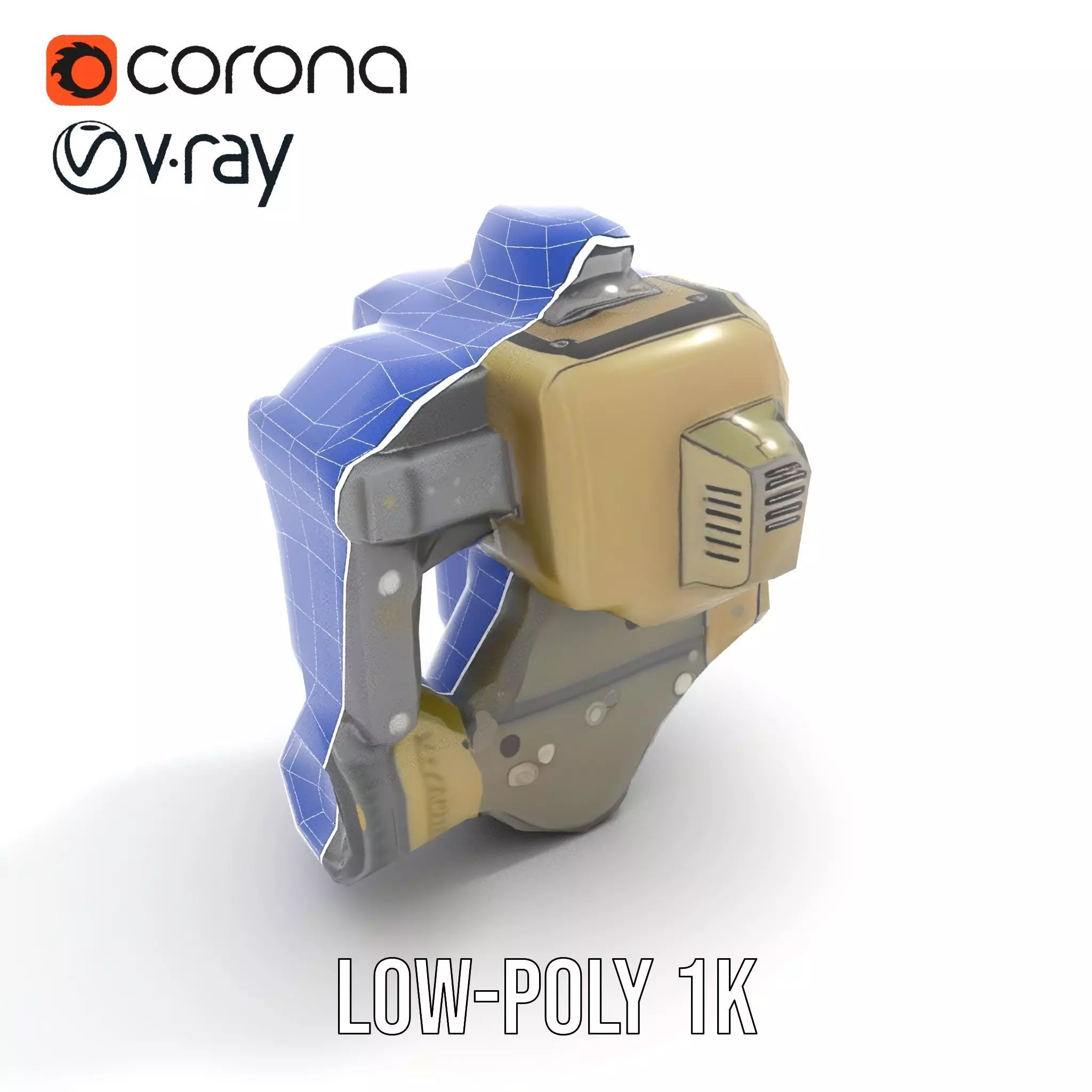 Retro Futuristic Wrist Gadget model pack with Interactive Screen Low-poly 3D model_25