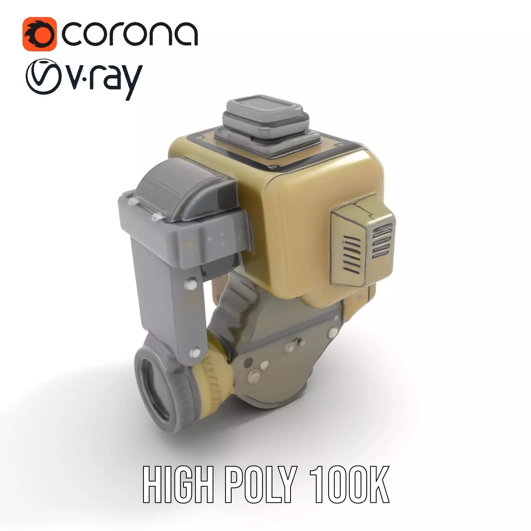 Retro Futuristic Wrist Gadget model pack with Interactive Screen Low-poly 3D model_9