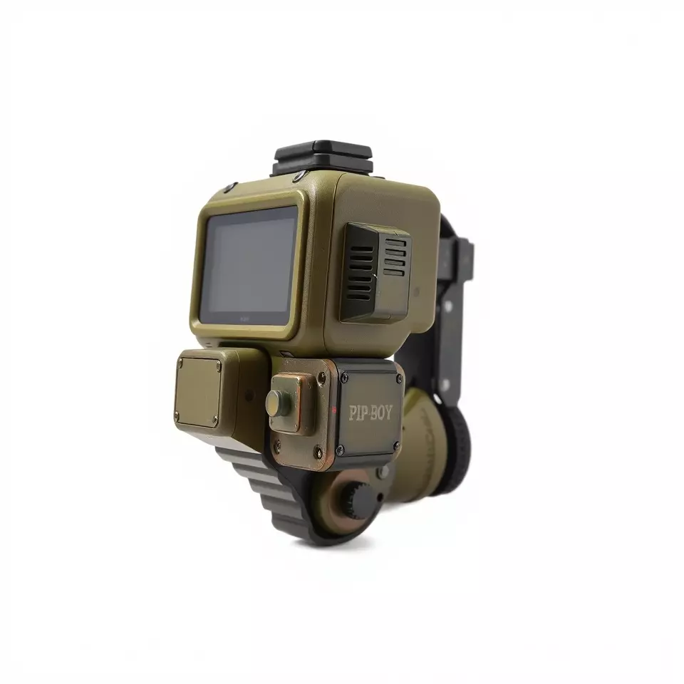 Retro Futuristic Wrist Gadget model pack with Interactive Screen Low-poly 3D model_2