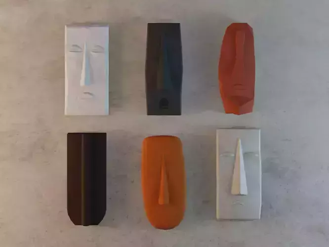 African Clay Face Masks Stylized for Art and Culture Projects