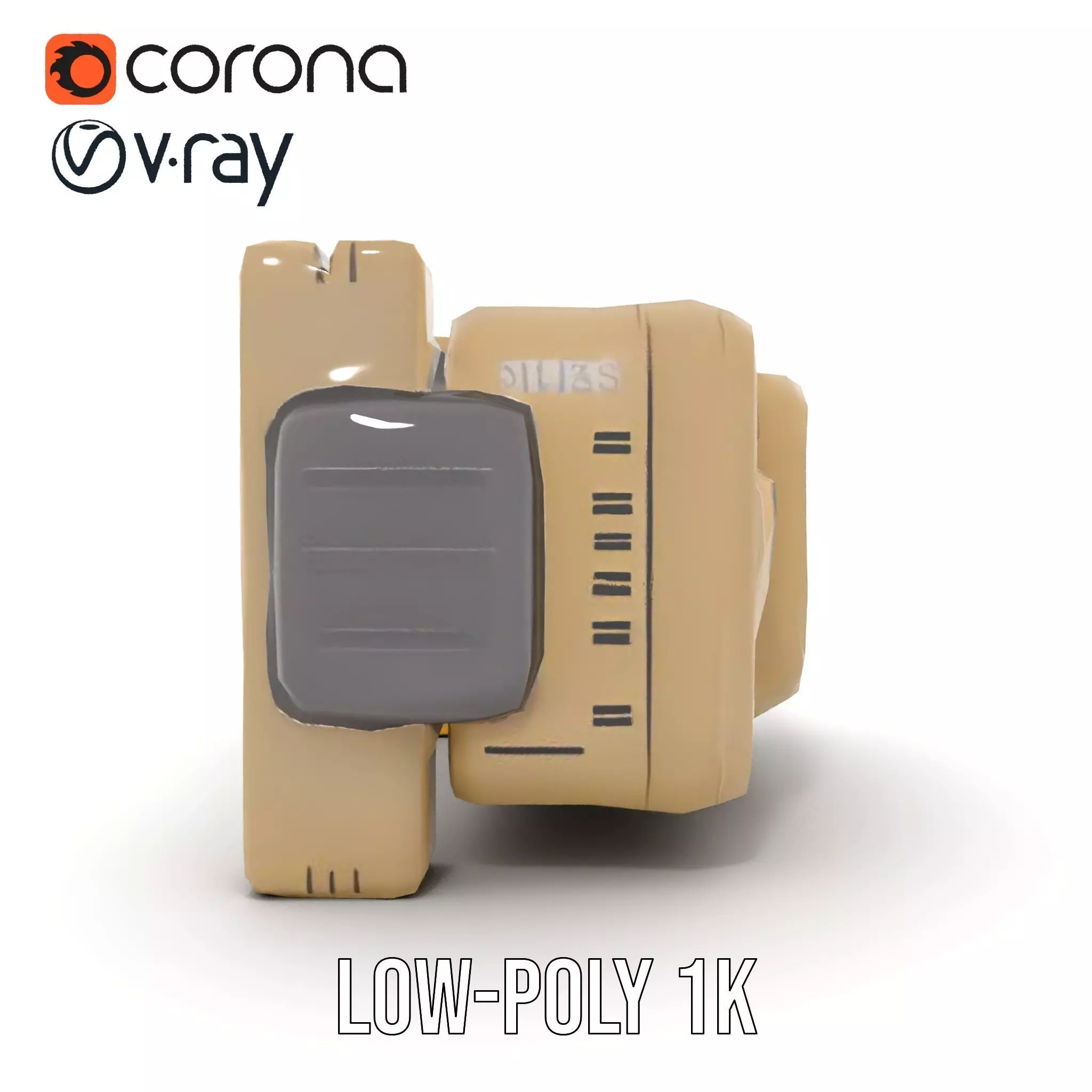 Retro Futuristic Wrist Device Model Pack with Interactive Dis... Low-poly 3D model_17