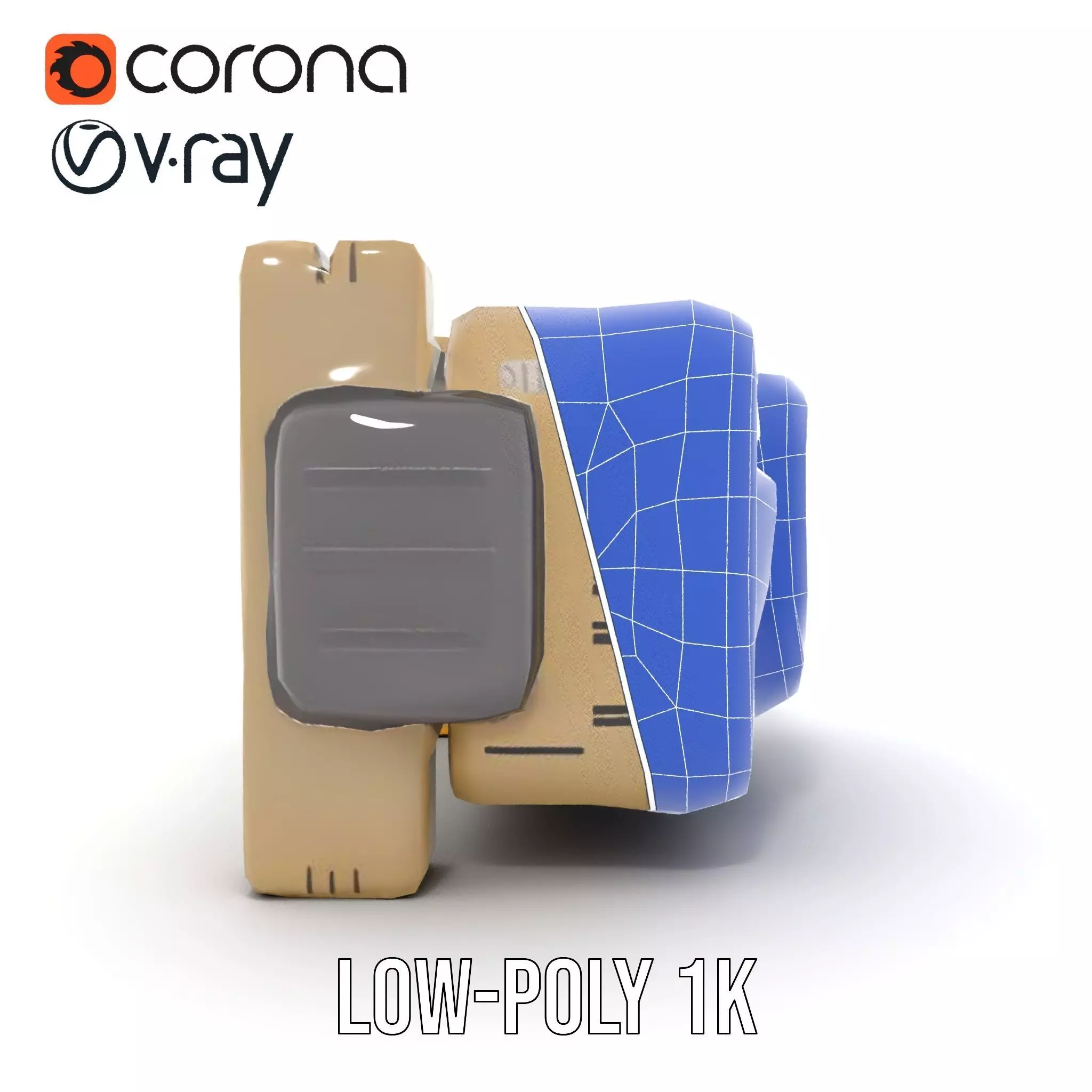 Retro Futuristic Wrist Device Model Pack with Interactive Dis... Low-poly 3D model_26