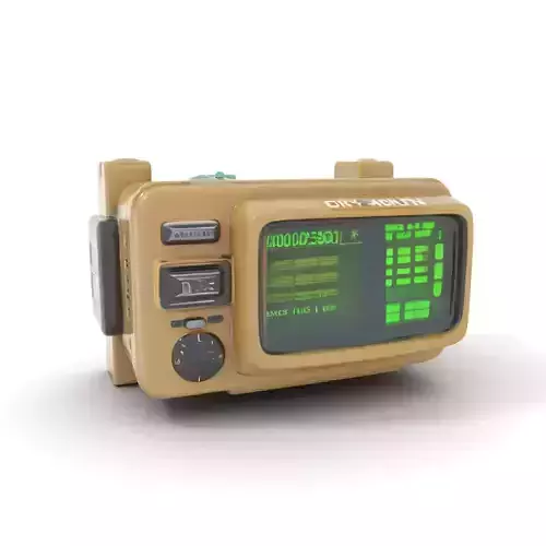 Retro Futuristic Wrist Device Model Pack with Interactive Dis... Low-poly 3D model