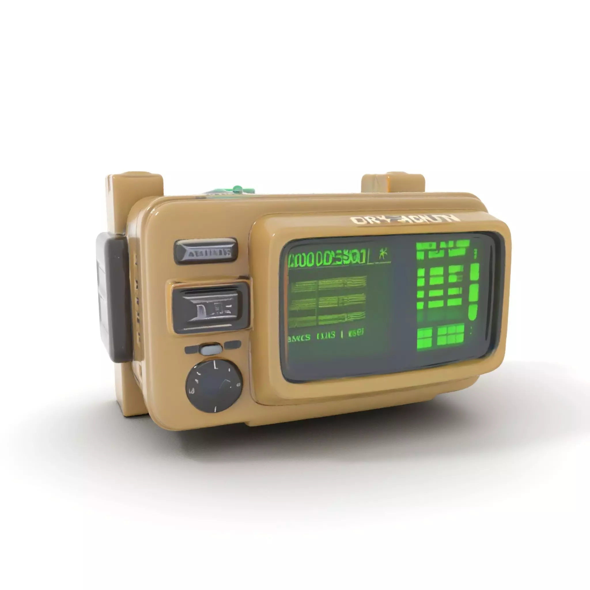 Retro Futuristic Wrist Device Model Pack with Interactive Dis... Low-poly 3D model_0