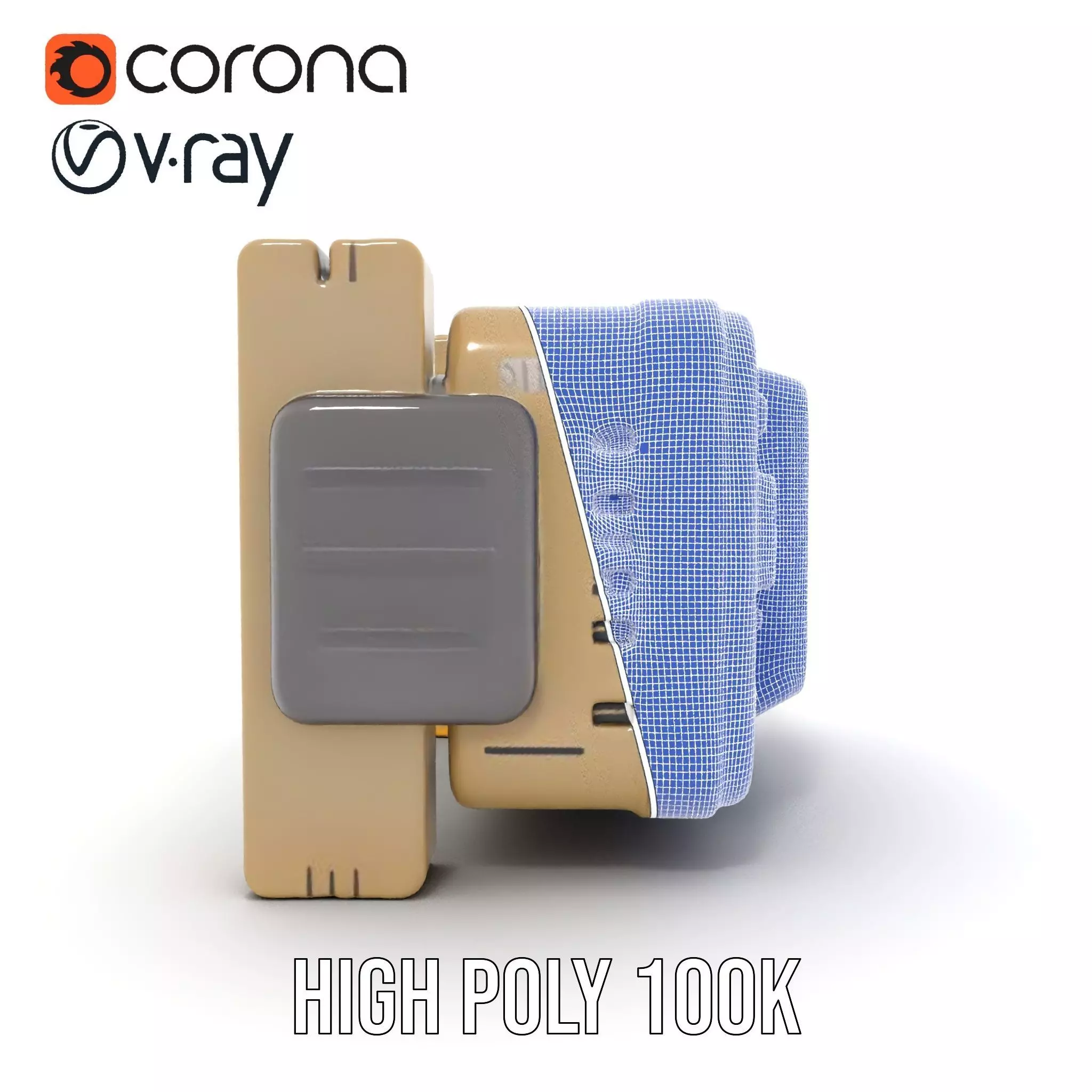 Retro Futuristic Wrist Device Model Pack with Interactive Dis... Low-poly 3D model_35