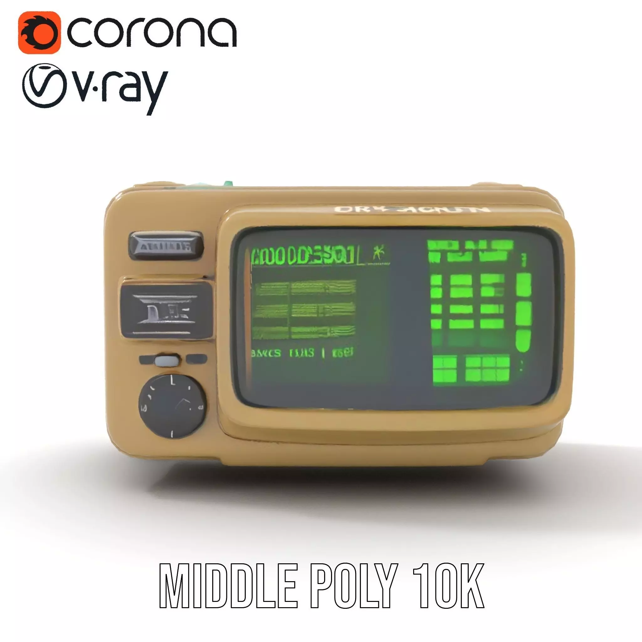 Retro Futuristic Wrist Device Model Pack with Interactive Dis... Low-poly 3D model_12