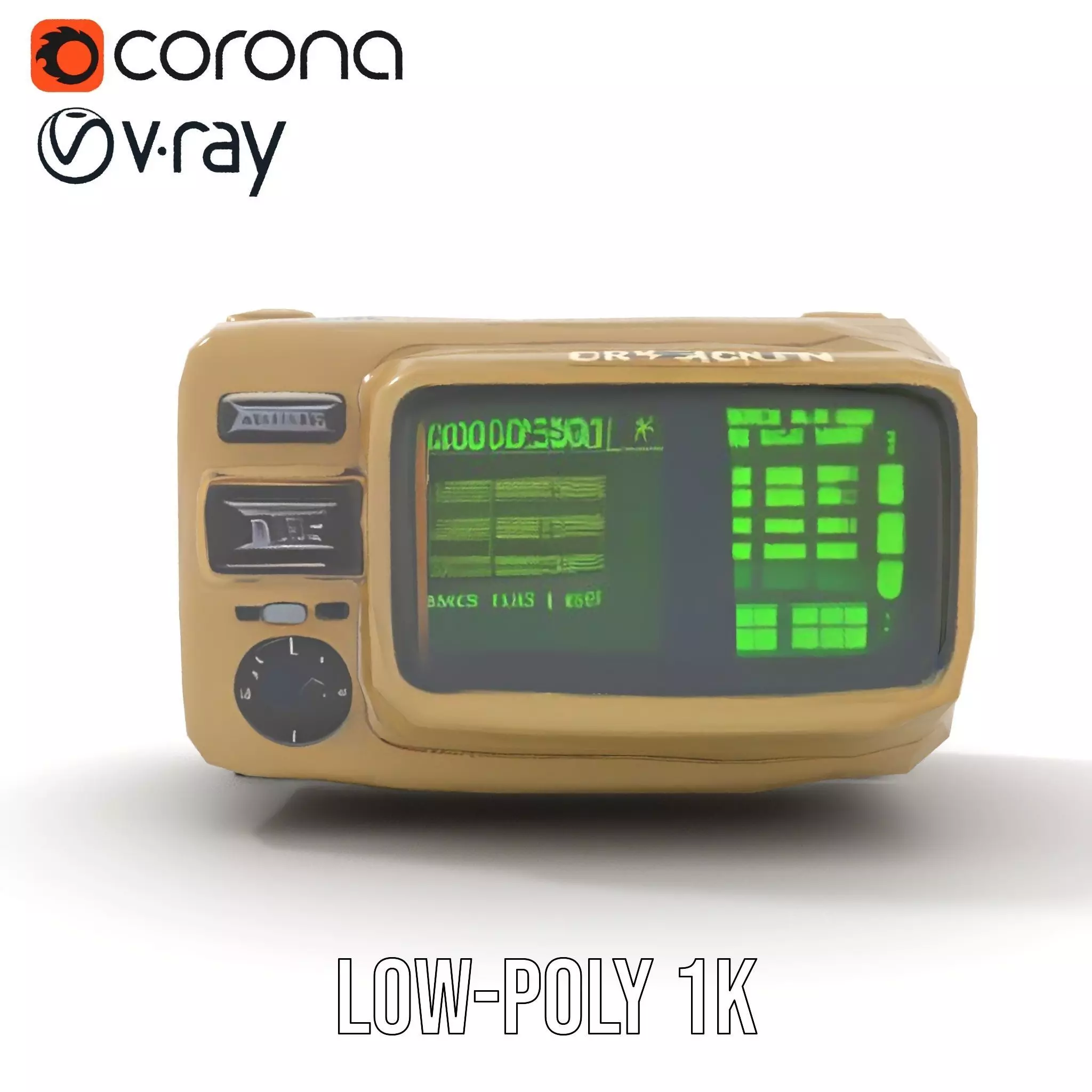 Retro Futuristic Wrist Device Model Pack with Interactive Dis... Low-poly 3D model_15