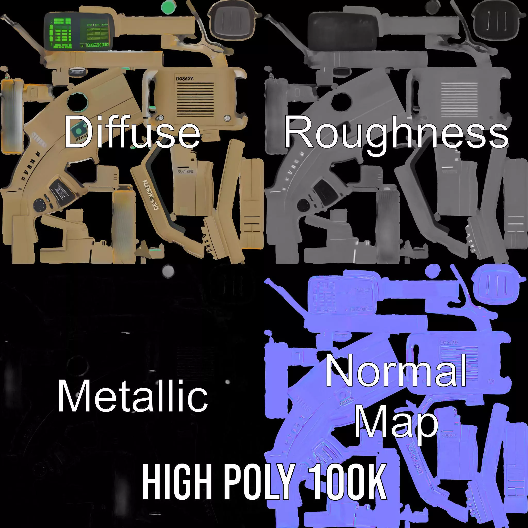 Retro Futuristic Wrist Device Model Pack with Interactive Dis... Low-poly 3D model_4