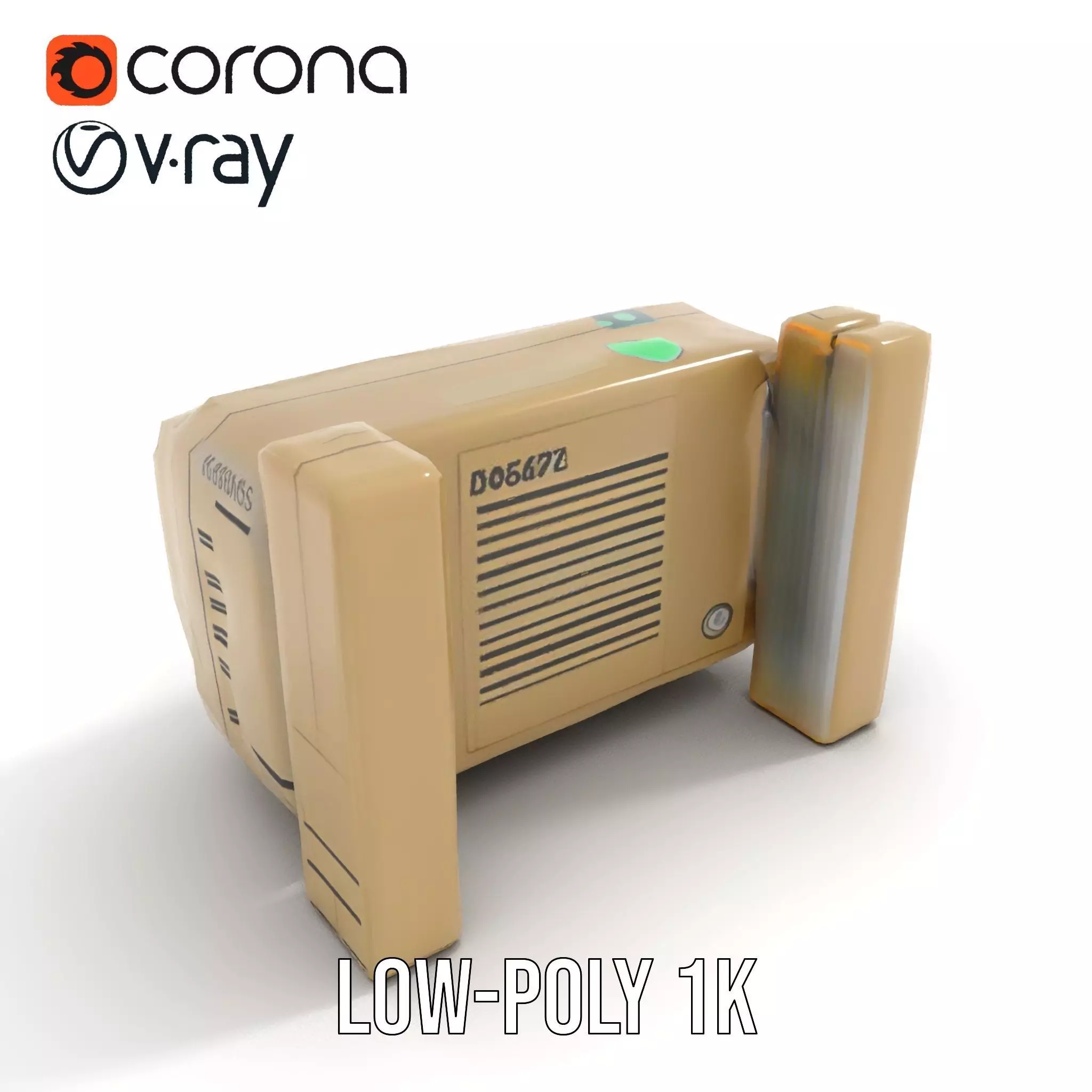 Retro Futuristic Wrist Device Model Pack with Interactive Dis... Low-poly 3D model_23