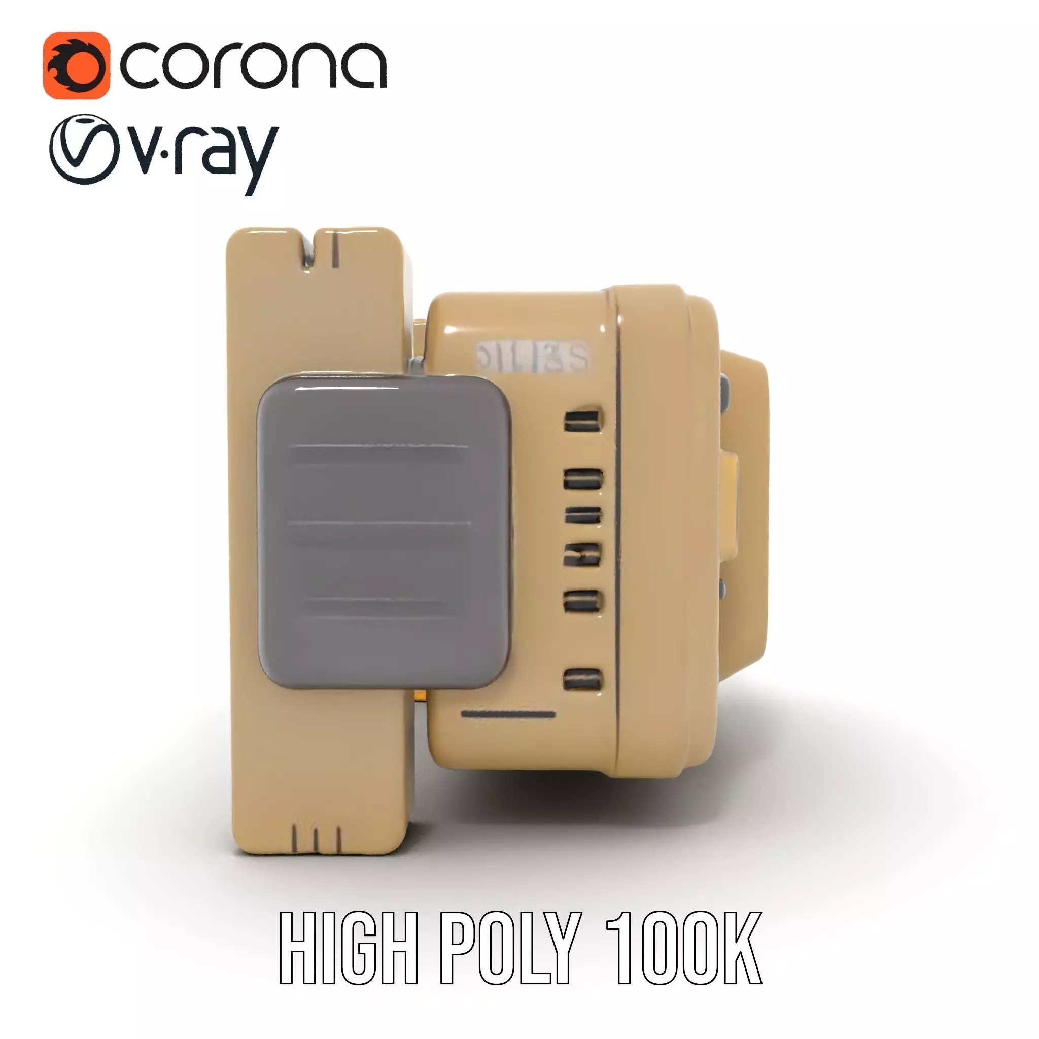 Retro Futuristic Wrist Device Model Pack with Interactive Dis... Low-poly 3D model_32