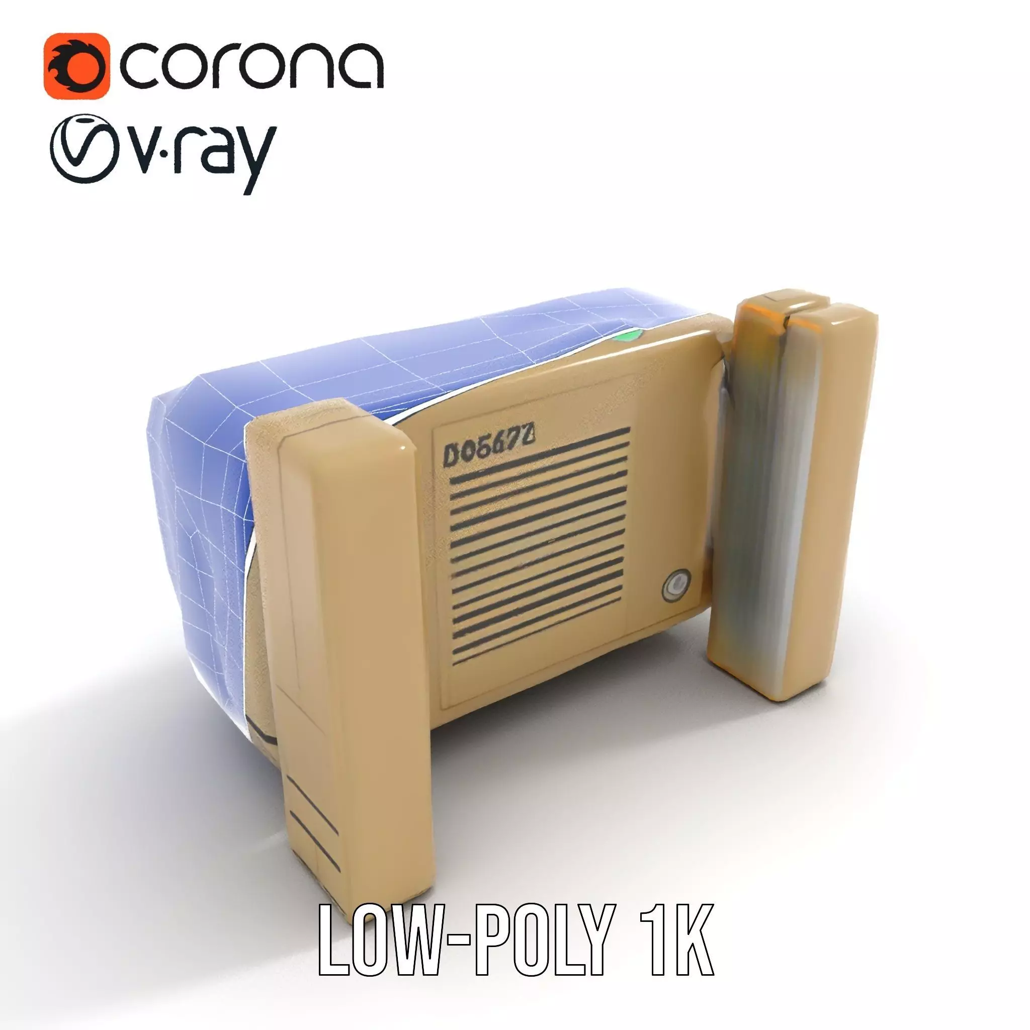 Retro Futuristic Wrist Device Model Pack with Interactive Dis... Low-poly 3D model_29