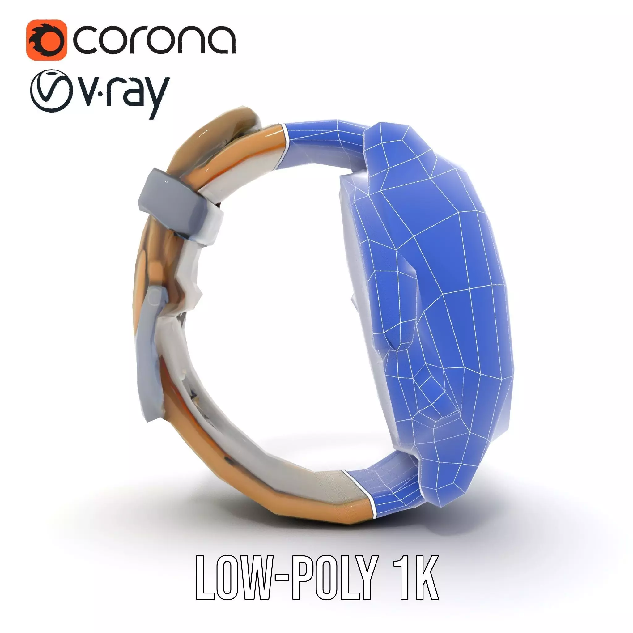 Futuristic Tactical Watch Model Pack Low-poly 3D model_31