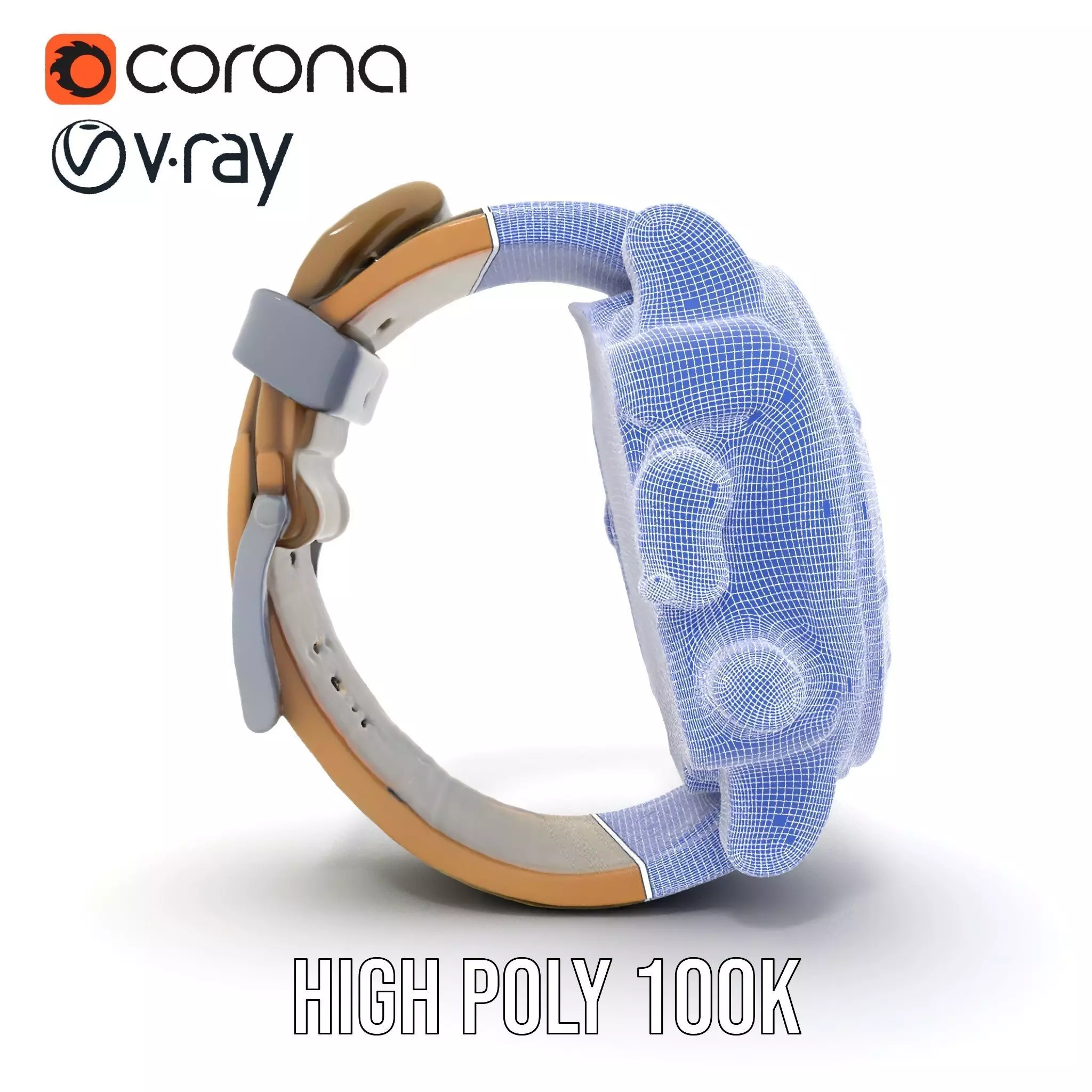 Futuristic Tactical Watch Model Pack Low-poly 3D model_35