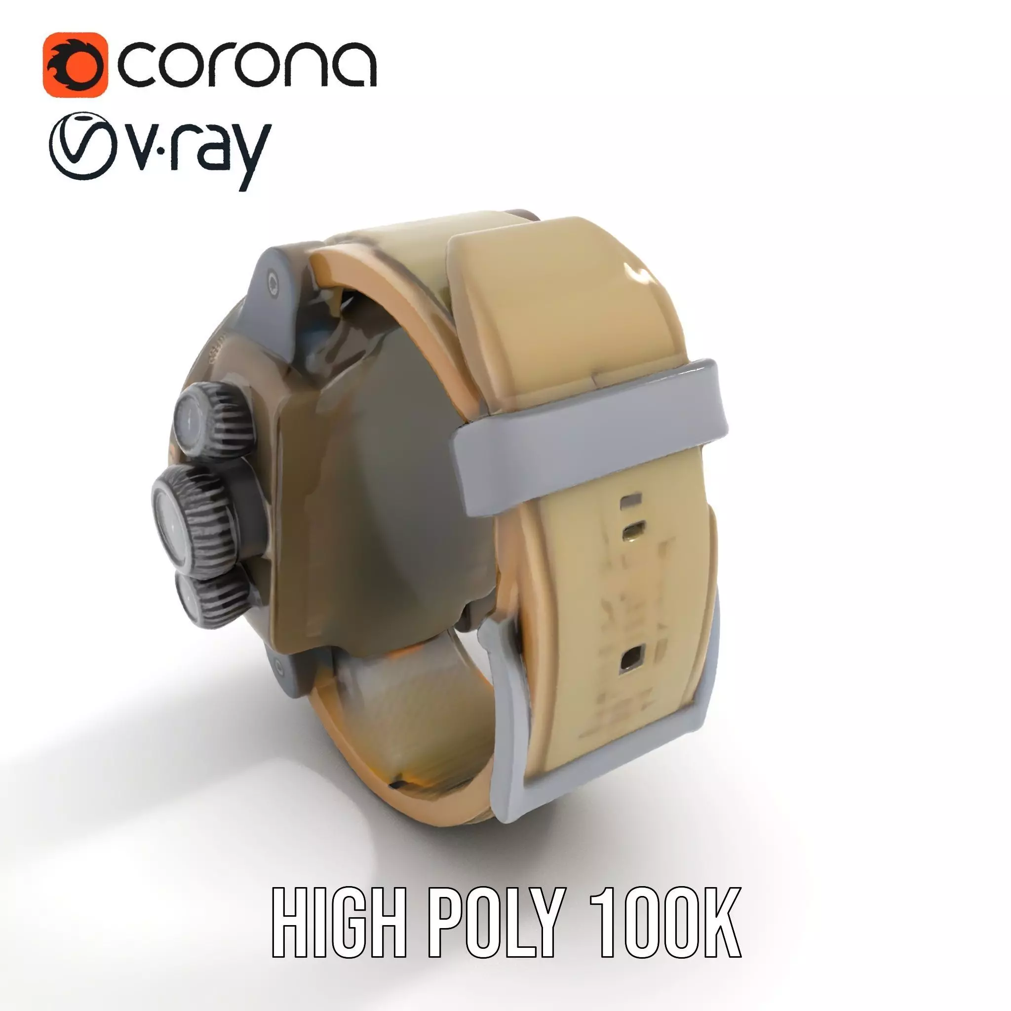 Futuristic Tactical Watch Model Pack Low-poly 3D model_21