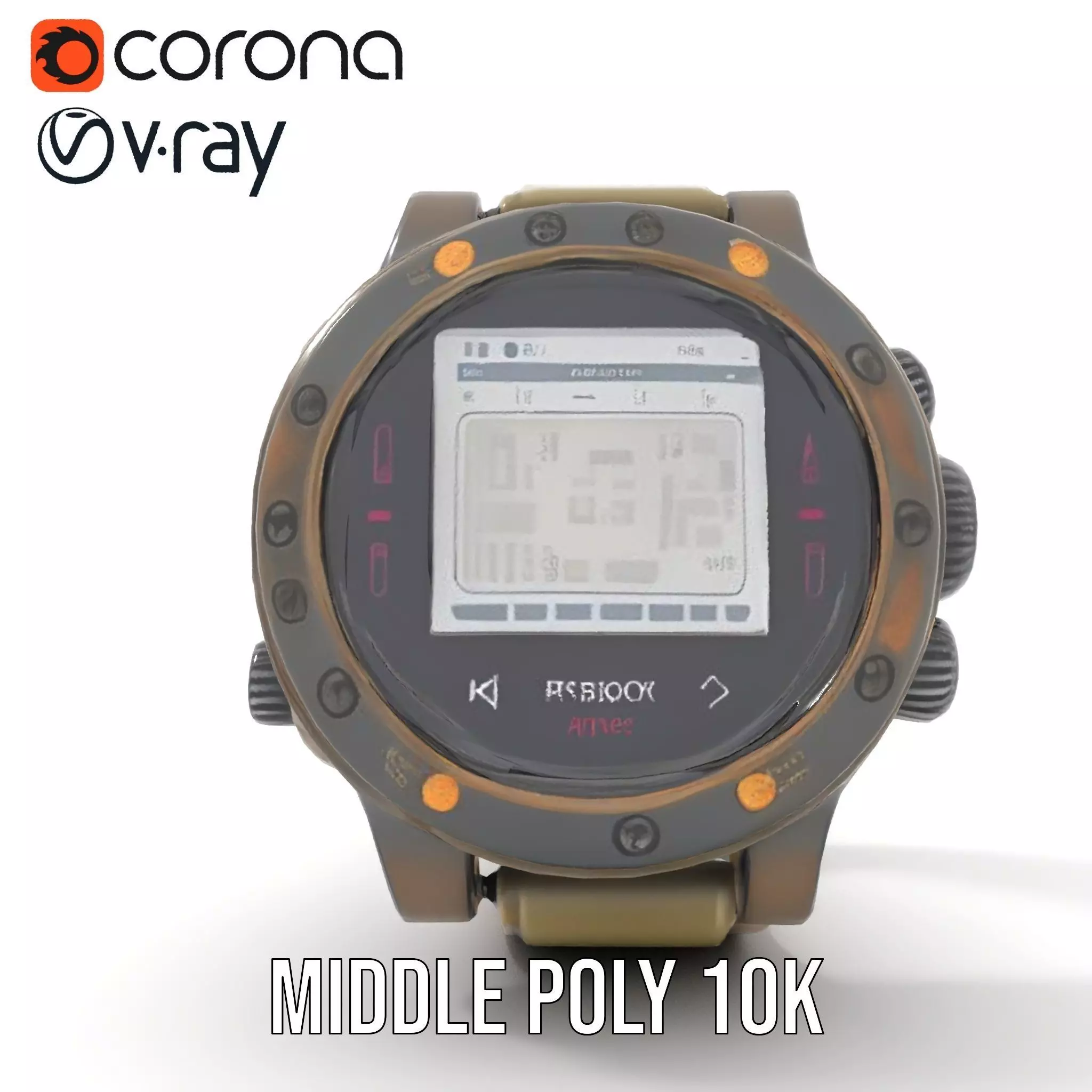 Futuristic Tactical Watch Model Pack Low-poly 3D model_22