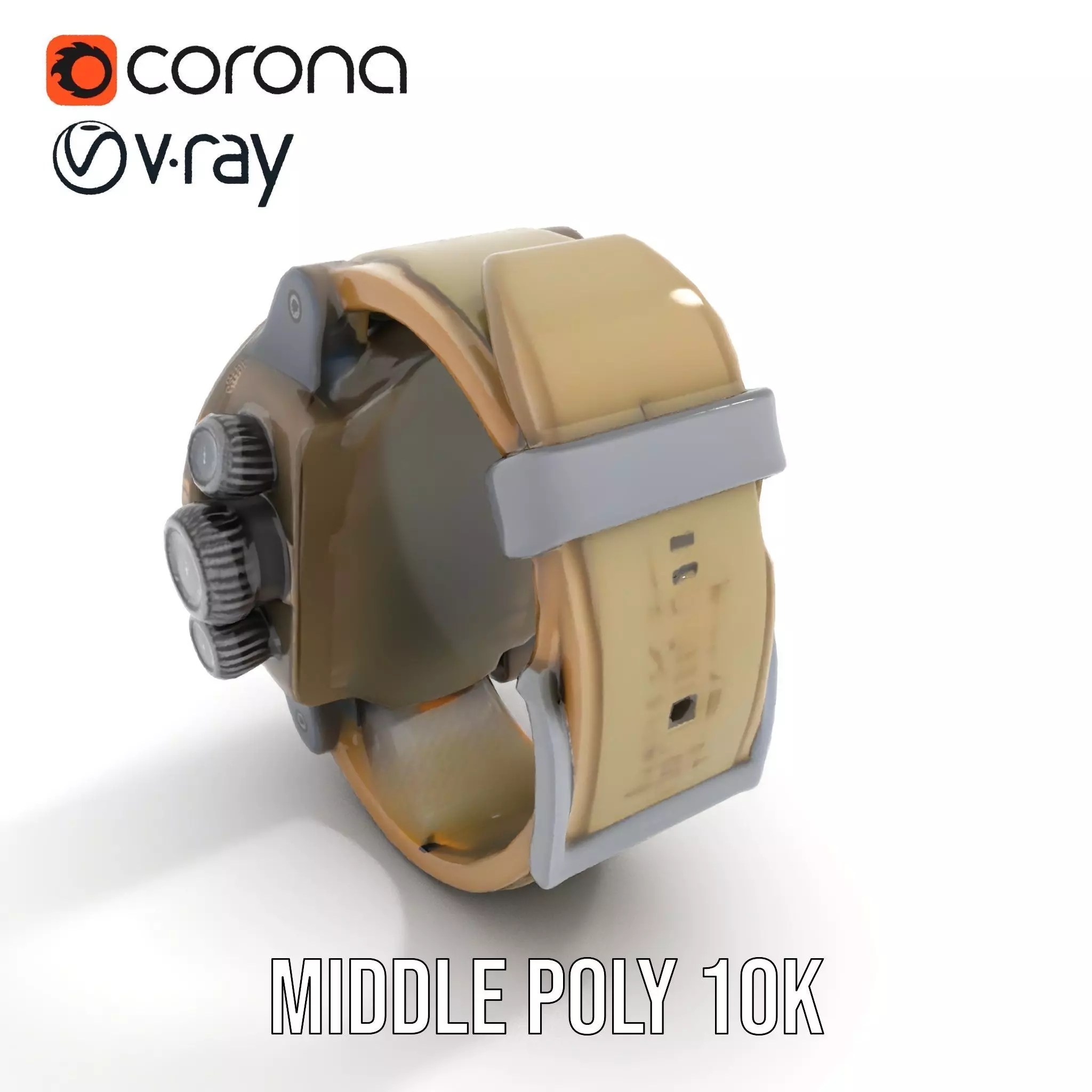 Futuristic Tactical Watch Model Pack Low-poly 3D model_12