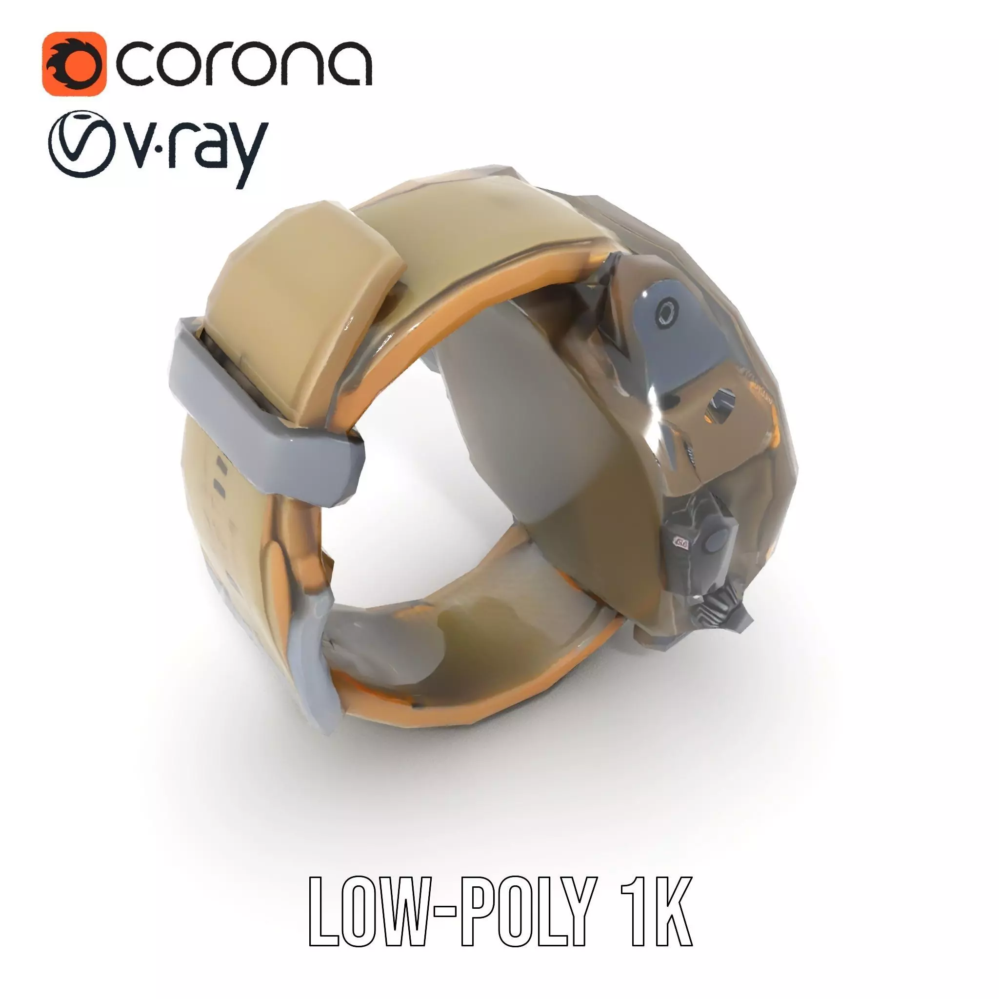 Futuristic Tactical Watch Model Pack Low-poly 3D model_13