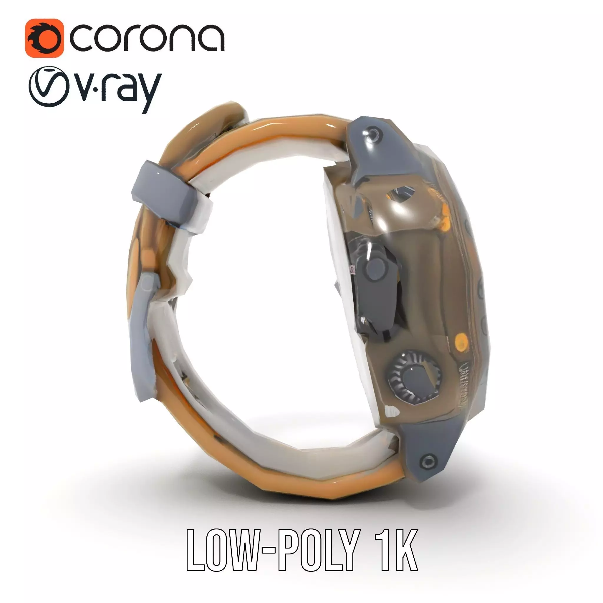 Futuristic Tactical Watch Model Pack Low-poly 3D model_18