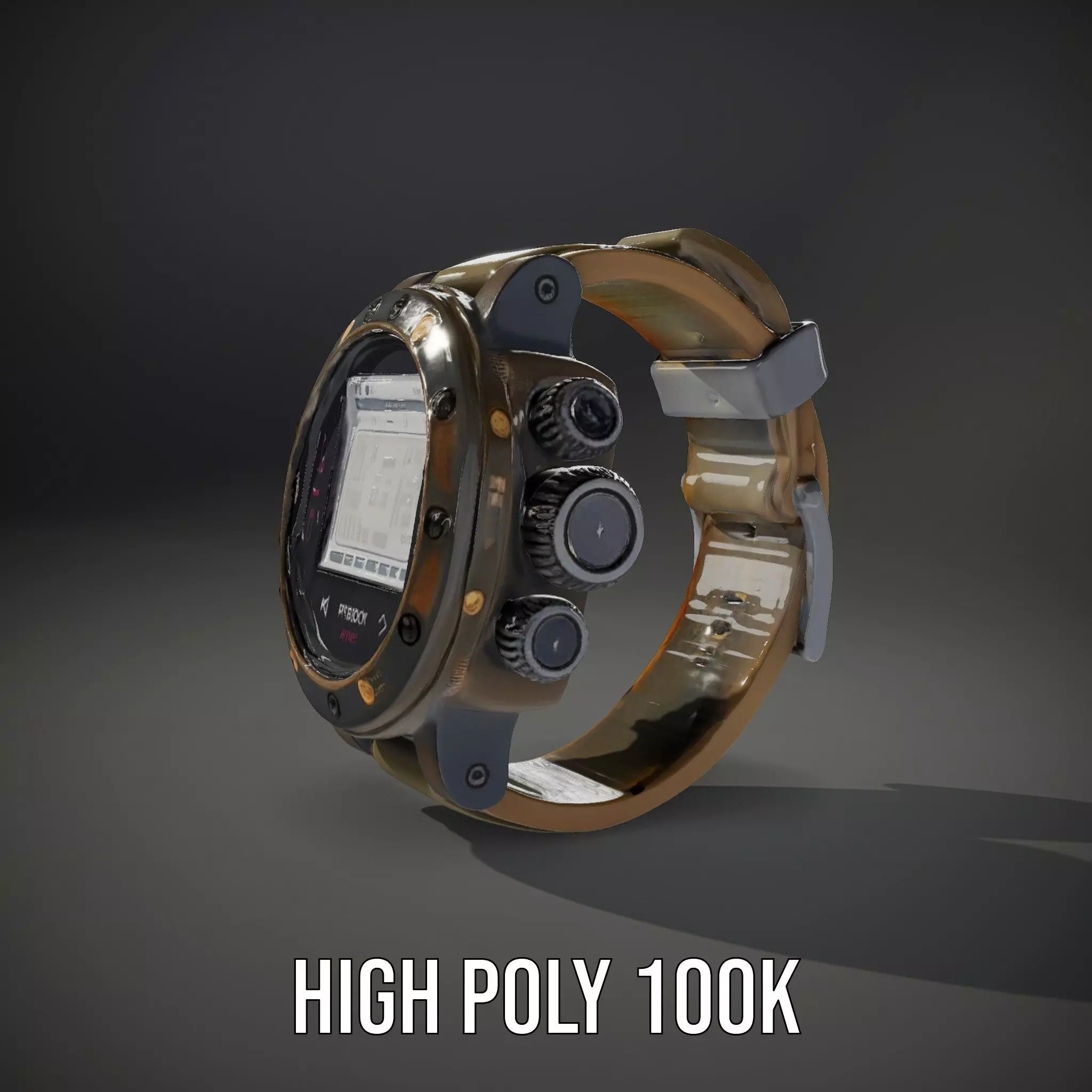 Futuristic Tactical Watch Model Pack Low-poly 3D model_11