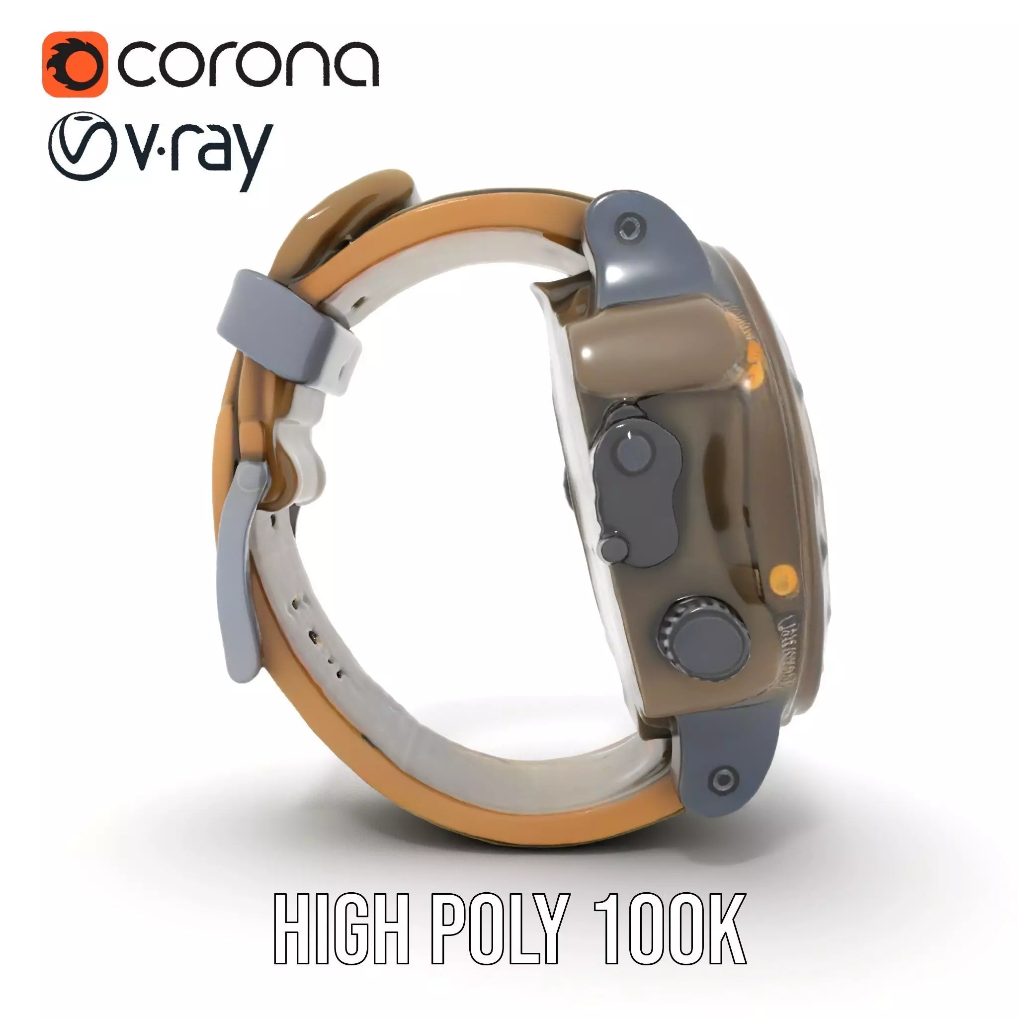 Futuristic Tactical Watch Model Pack Low-poly 3D model_24