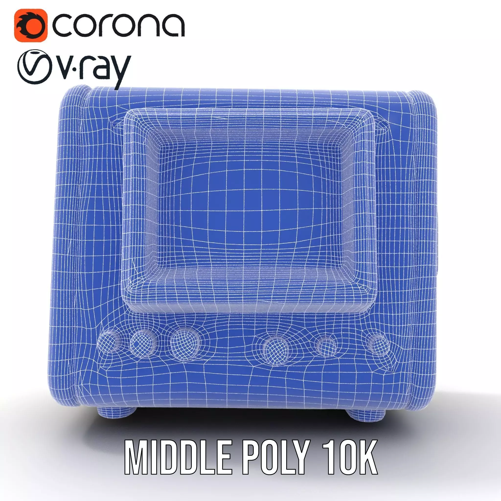 Vintage Military Oscilloscope Model Pack with Classic Design Low-poly 3D model_27