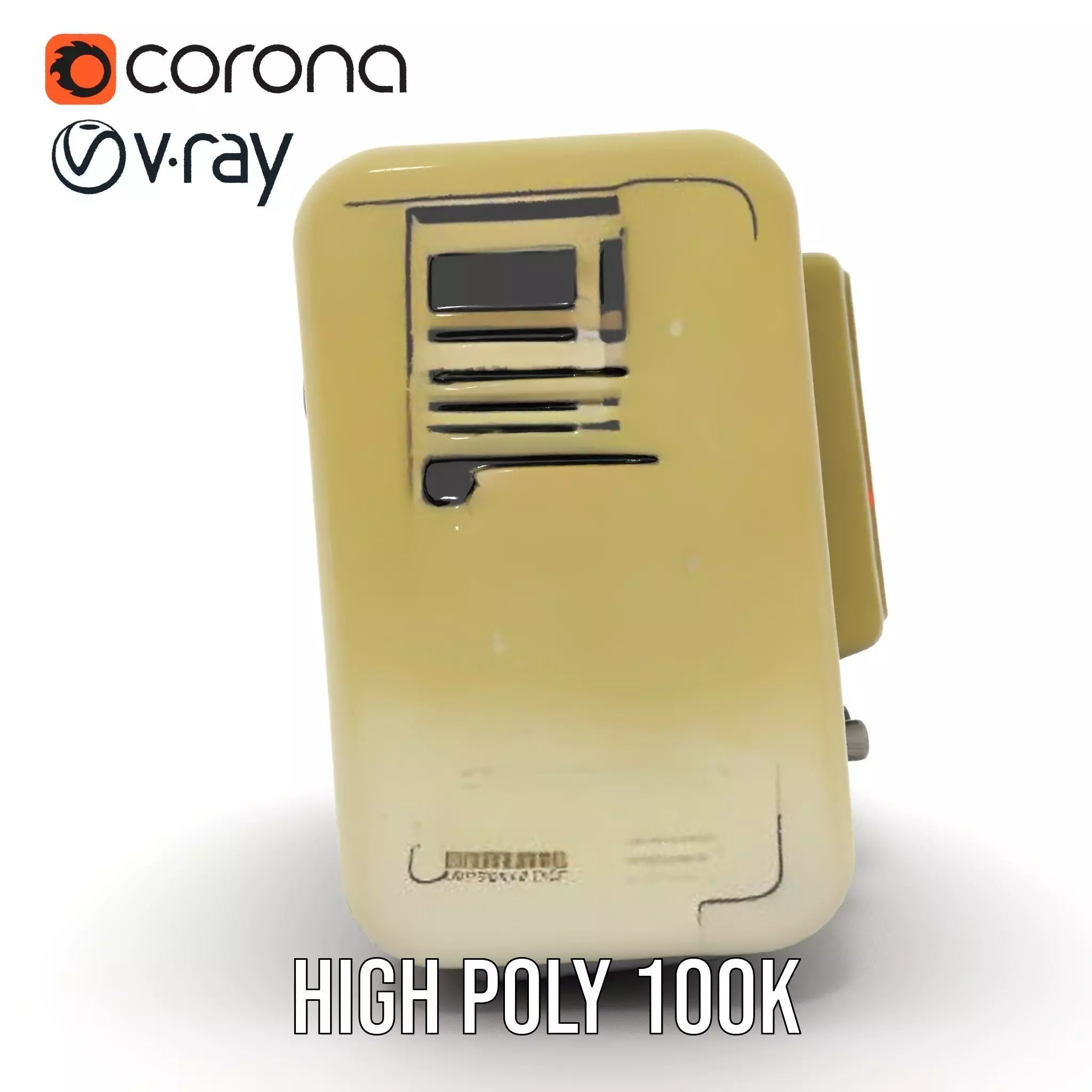 Vintage Military Oscilloscope Model Pack with Classic Design Low-poly 3D model_32