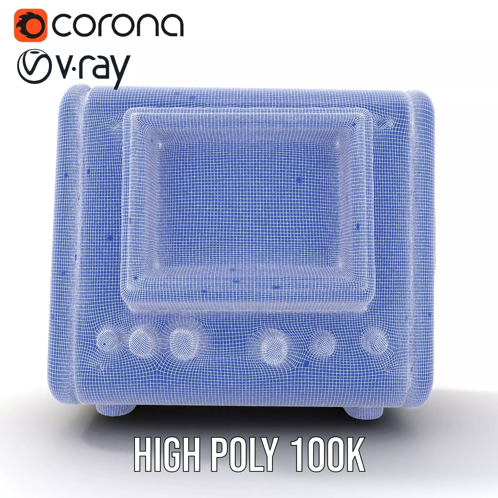 Vintage Military Oscilloscope Model Pack with Classic Design Low-poly 3D model_34