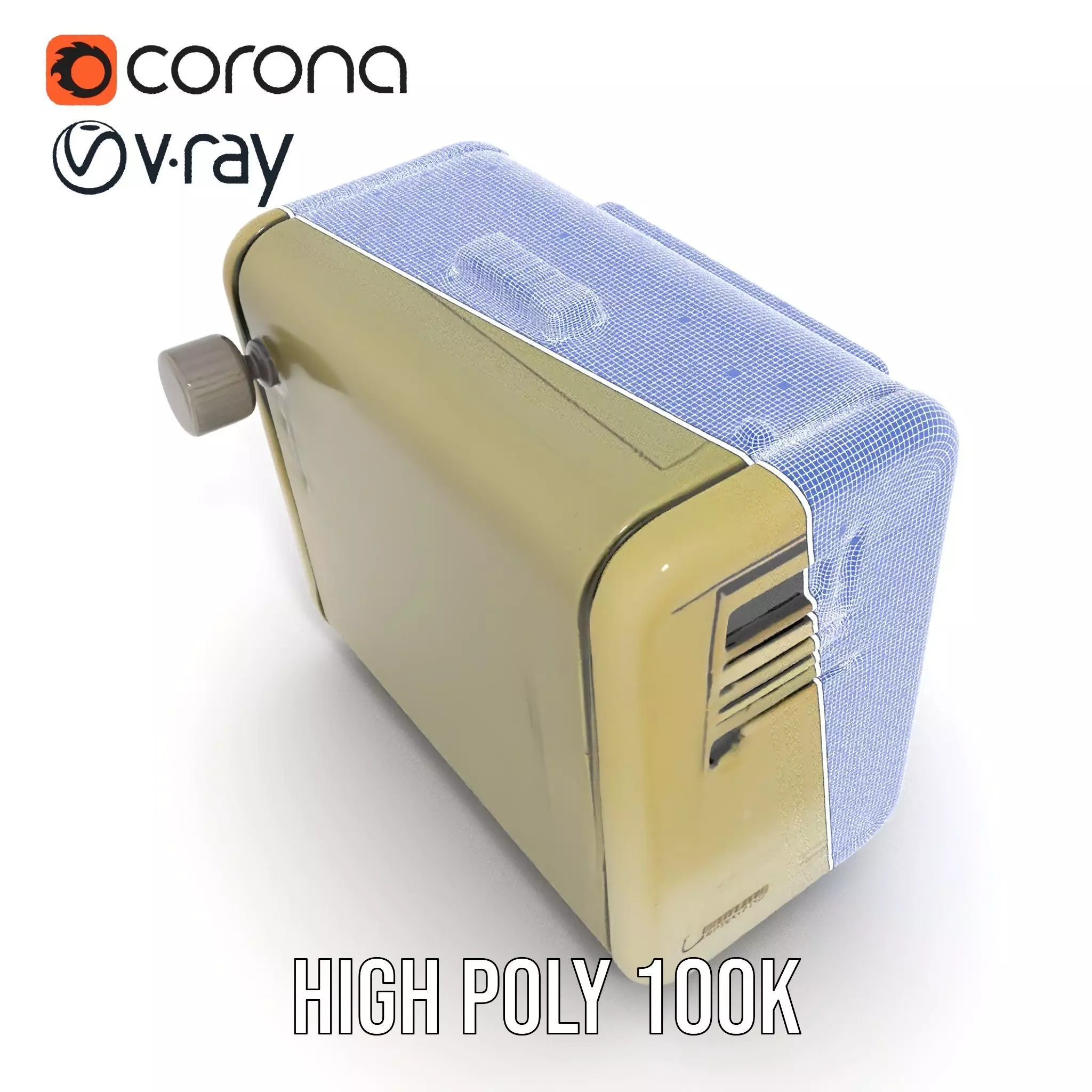 Vintage Military Oscilloscope Model Pack with Classic Design Low-poly 3D model_33