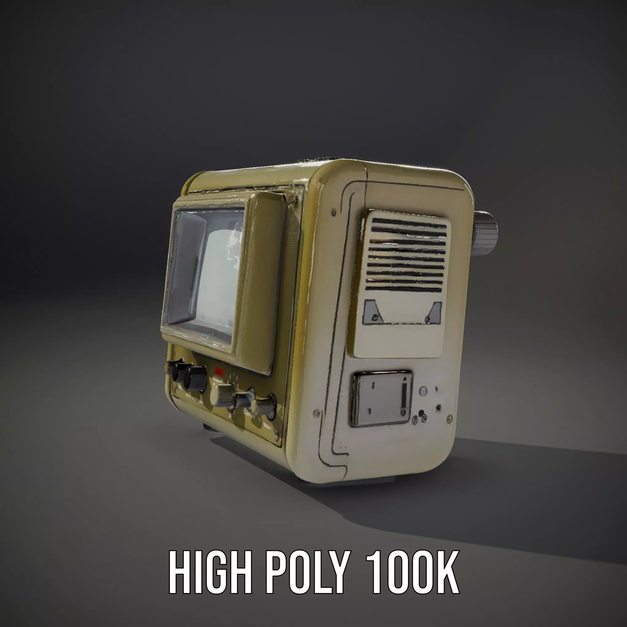 Vintage Military Oscilloscope Model Pack with Classic Design Low-poly 3D model_9