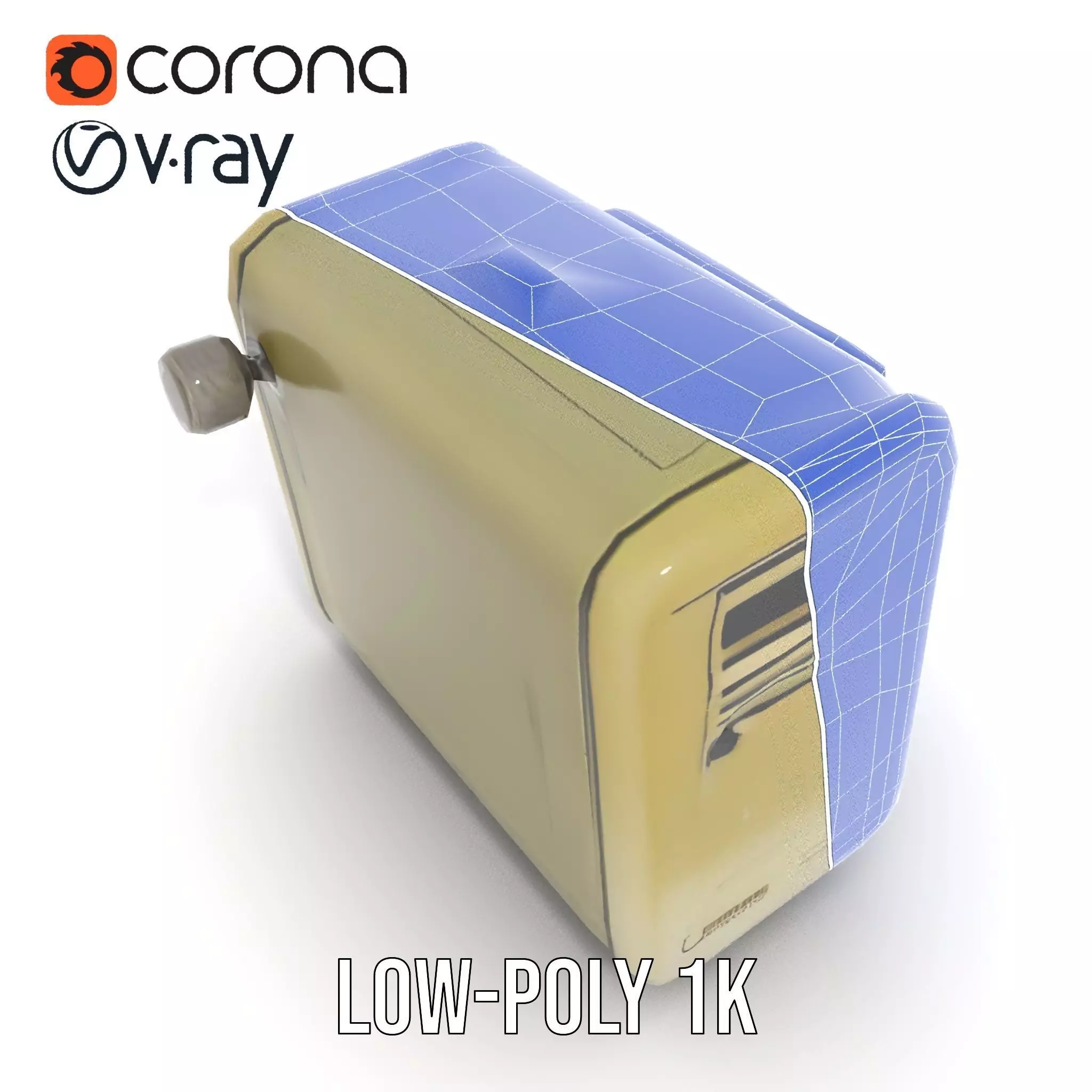 Vintage Military Oscilloscope Model Pack with Classic Design Low-poly 3D model_28