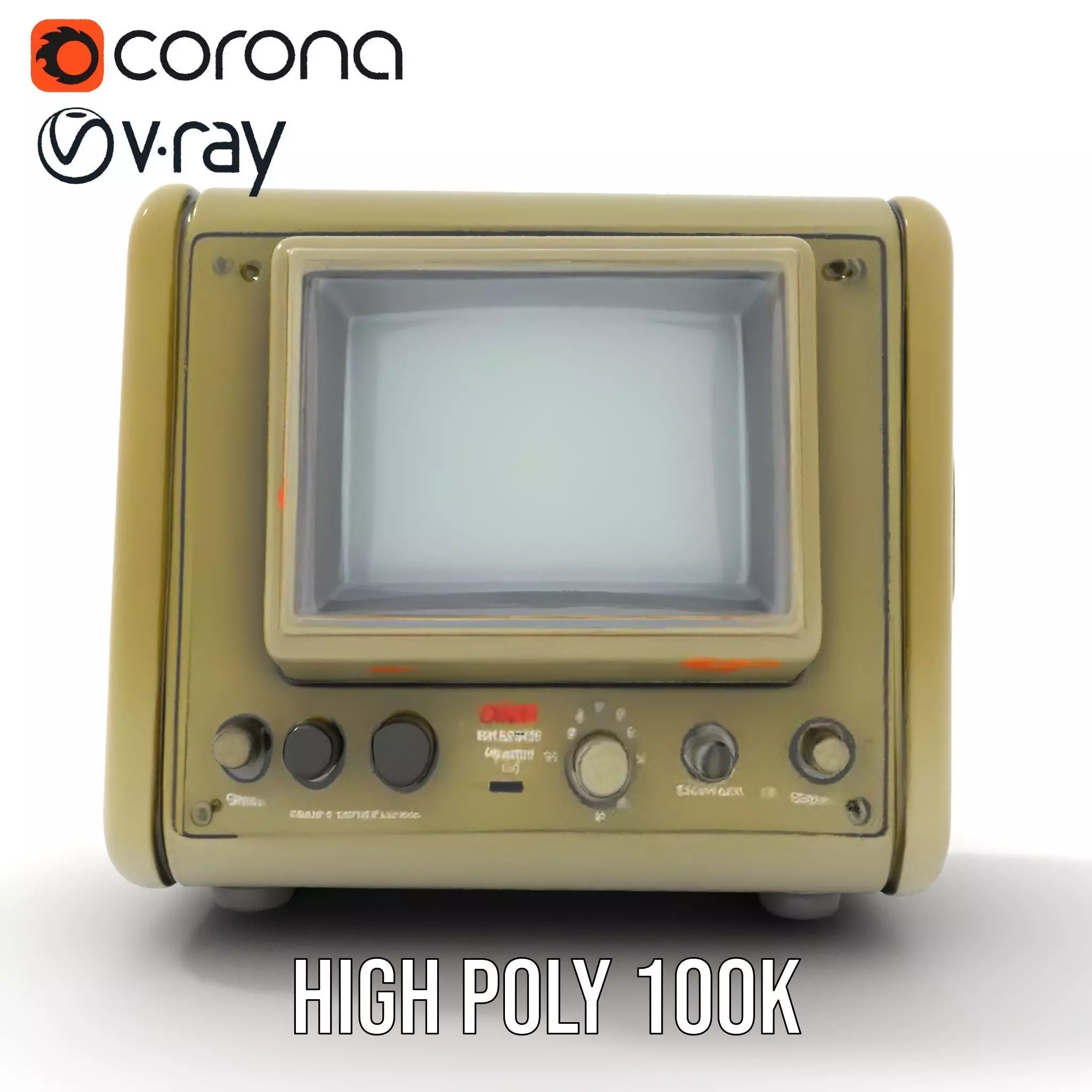 Vintage Military Oscilloscope Model Pack with Classic Design Low-poly 3D model_26