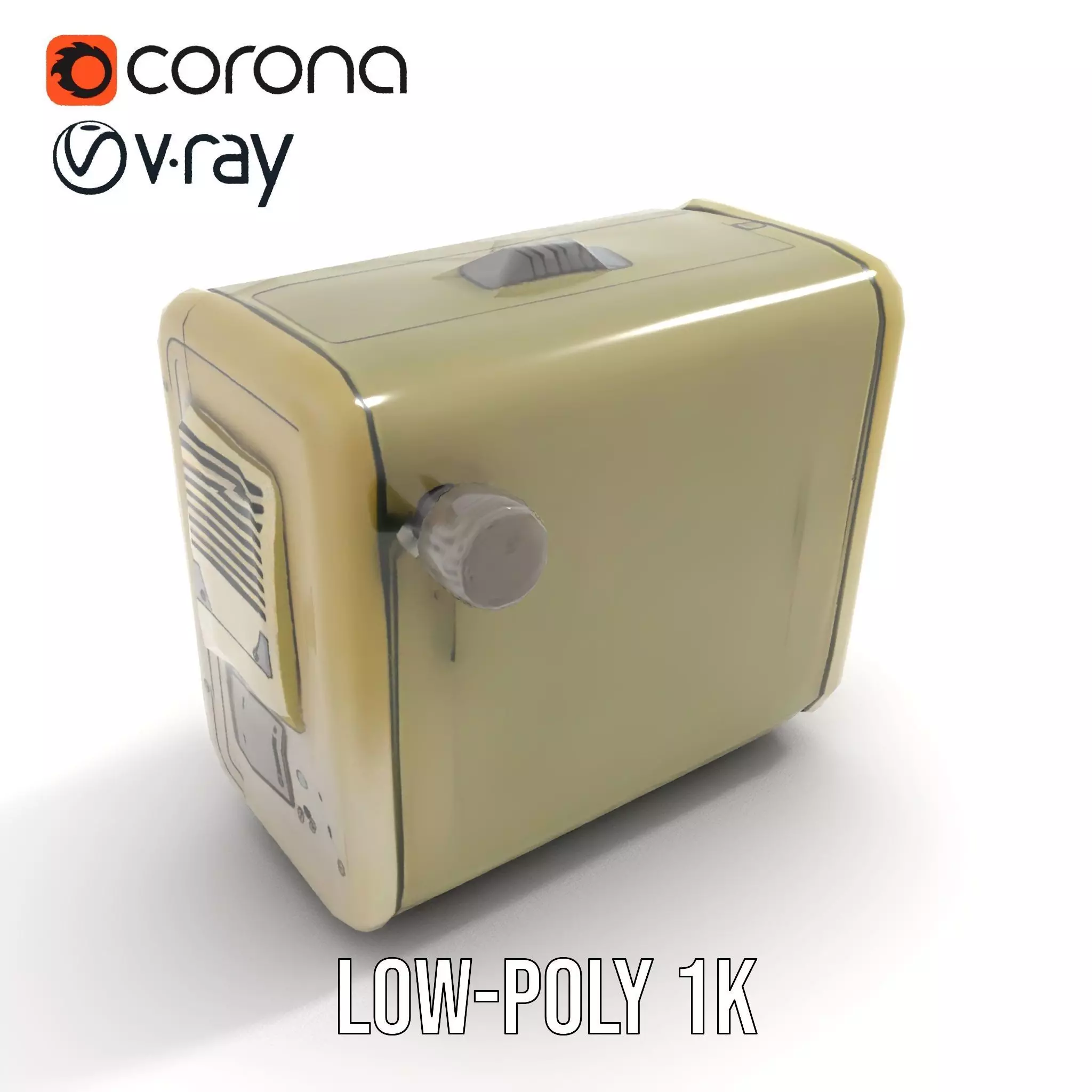 Vintage Military Oscilloscope Model Pack with Classic Design Low-poly 3D model_15