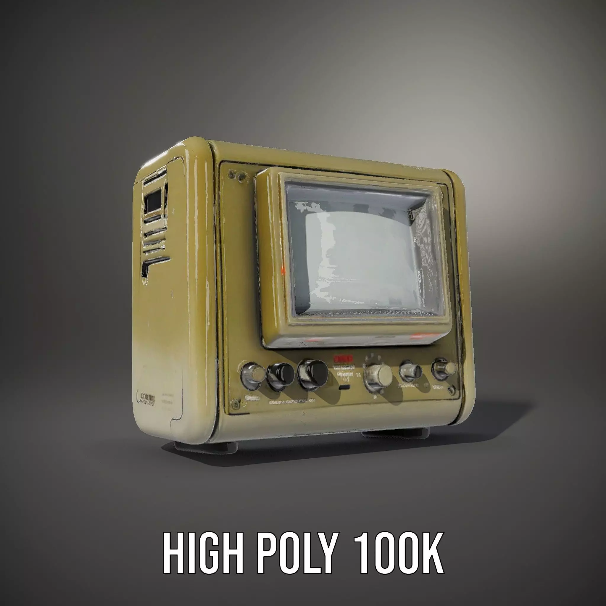 Vintage Military Oscilloscope Model Pack with Classic Design Low-poly 3D model_11