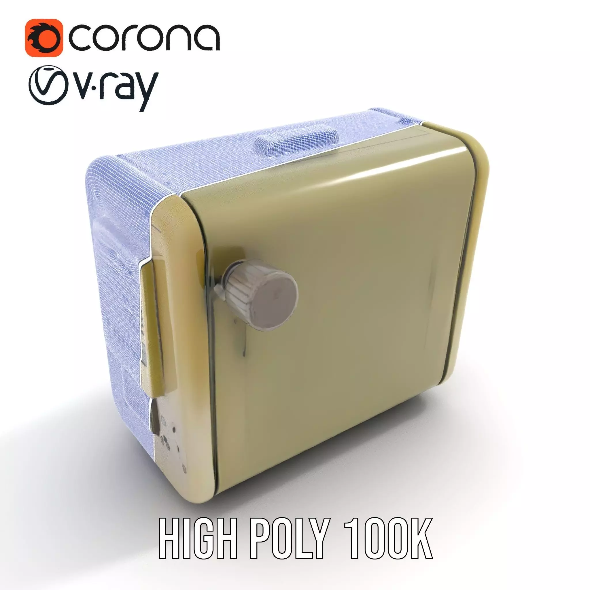 Vintage Military Oscilloscope Model Pack with Classic Design Low-poly 3D model_23